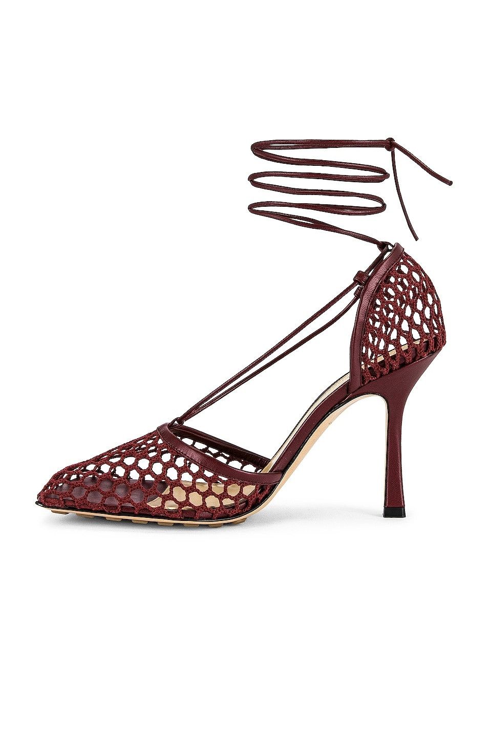 Bottega Veneta o1n1vont0924 Stretch Lace-Up Sandal in Burgundy Size US 6 / IT 36 - 5 Thumbnail