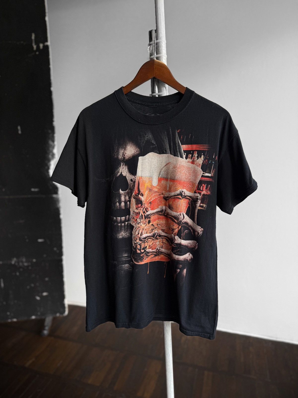 Vintage Spiral Vintage Navy Blue SS T-Shirt “Live Loud” Skull Beer Size US L / EU 52-54 / 3 - 1 Thumbnail