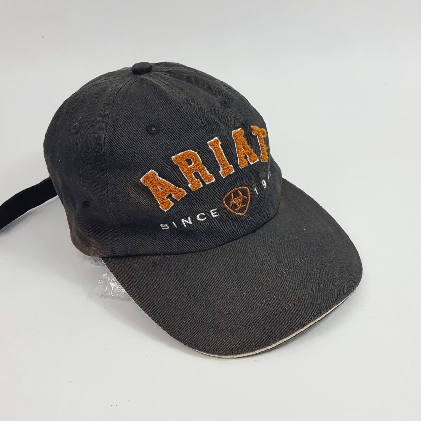 Ariat Ariat Baseball Cap Hat Black Vintage Western Workwear Adjustable Grunge Retro 90s 00s Y2K Mens Cap Size ONE SIZE - 4 Thumbnail