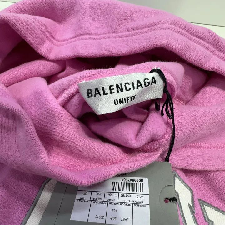 Balenciaga Balenciaga Pink Graphic Hoodie for Women 0079-2507 Size S / US 4 / IT 40 - 4 Thumbnail
