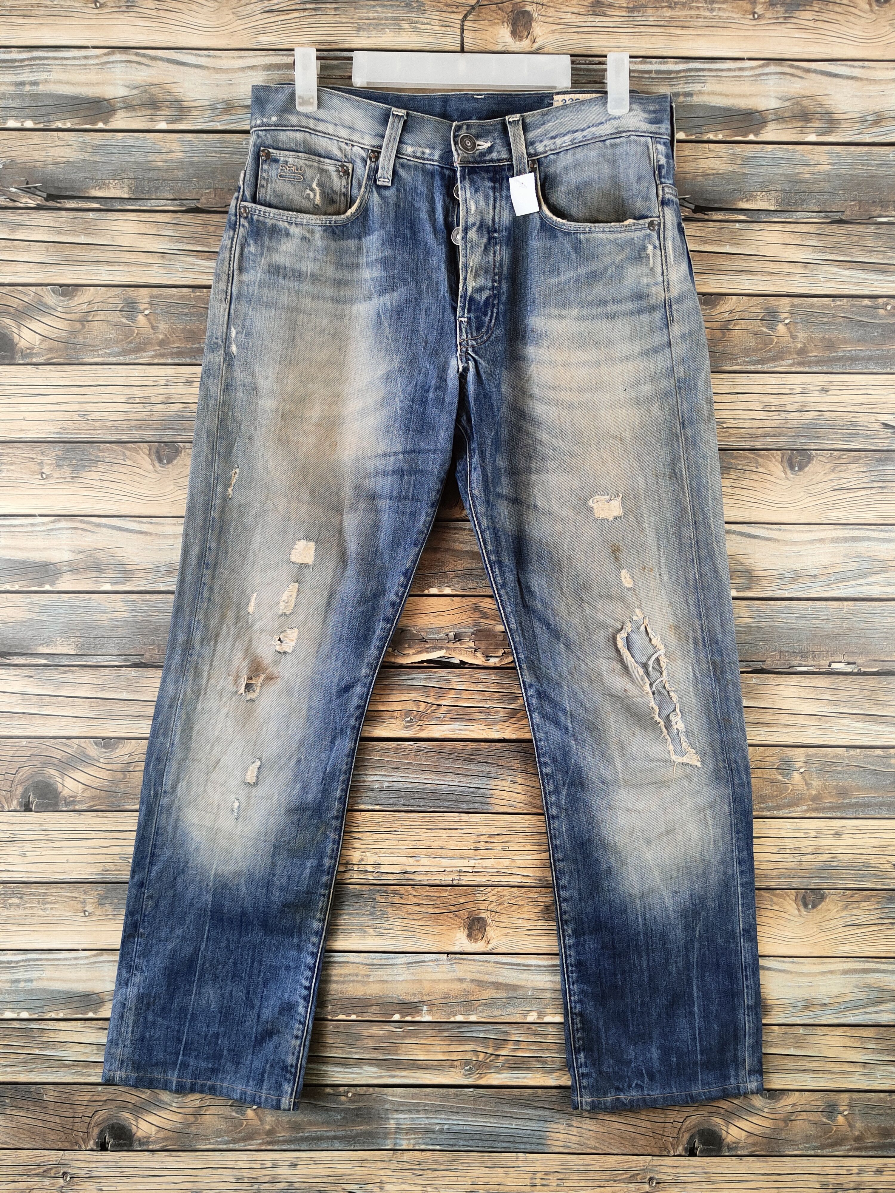 G-Star DL G-star Raw Blue Distressed Ripped Jeans #46-963 Size US 31 - 1 Thumbnail