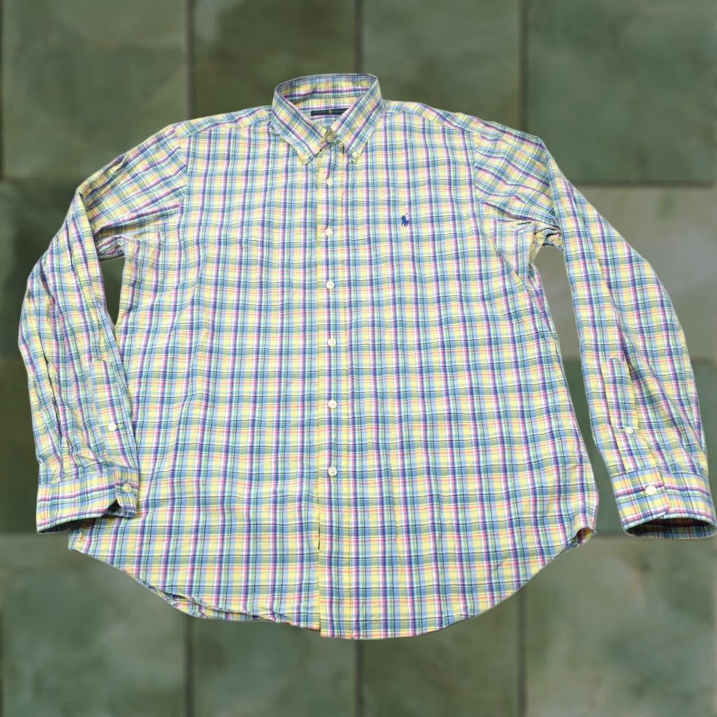 Ralph Lauren Ralph Lauren Shirt Mens Large Yellow Pink Plaid Long Sleeve Button-Down Classic Size US L / EU 52-54 / 3 - 1 Thumbnail