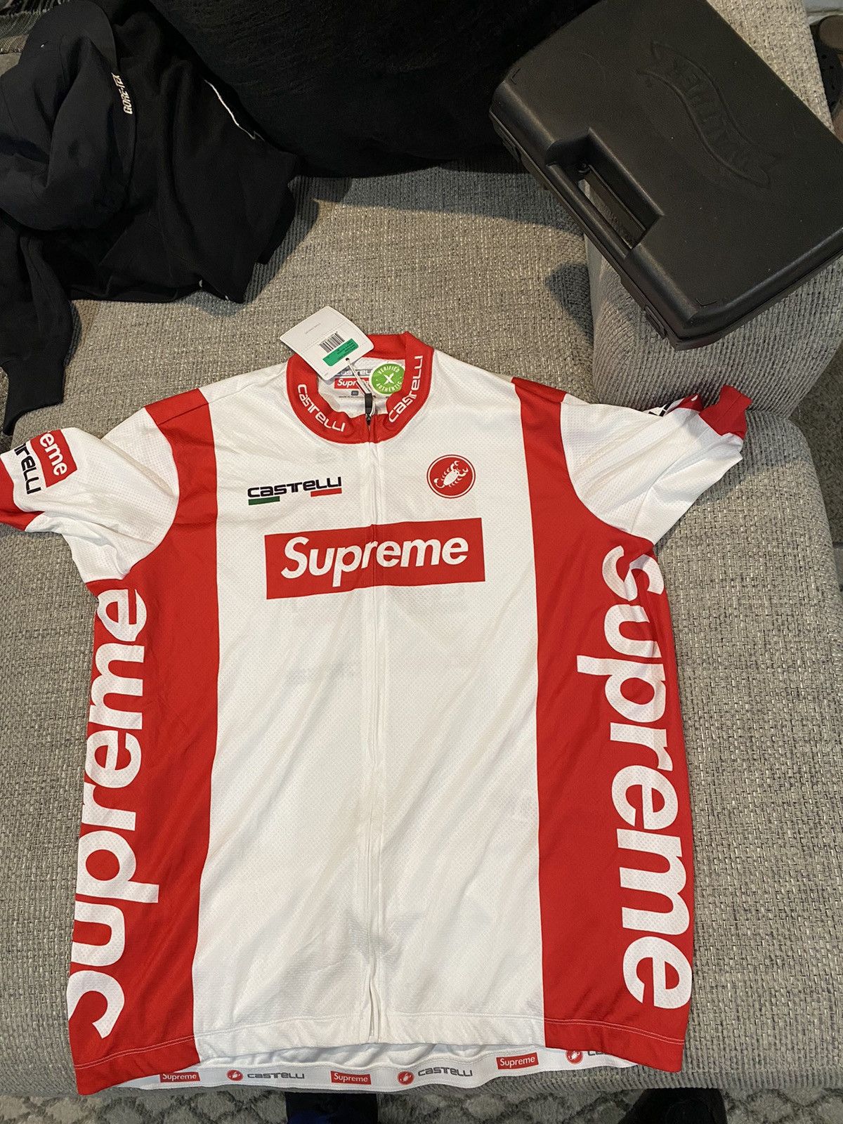 image of Supreme X Castelli Cycling Jersey Ss19 in White, Men's (Size XL)