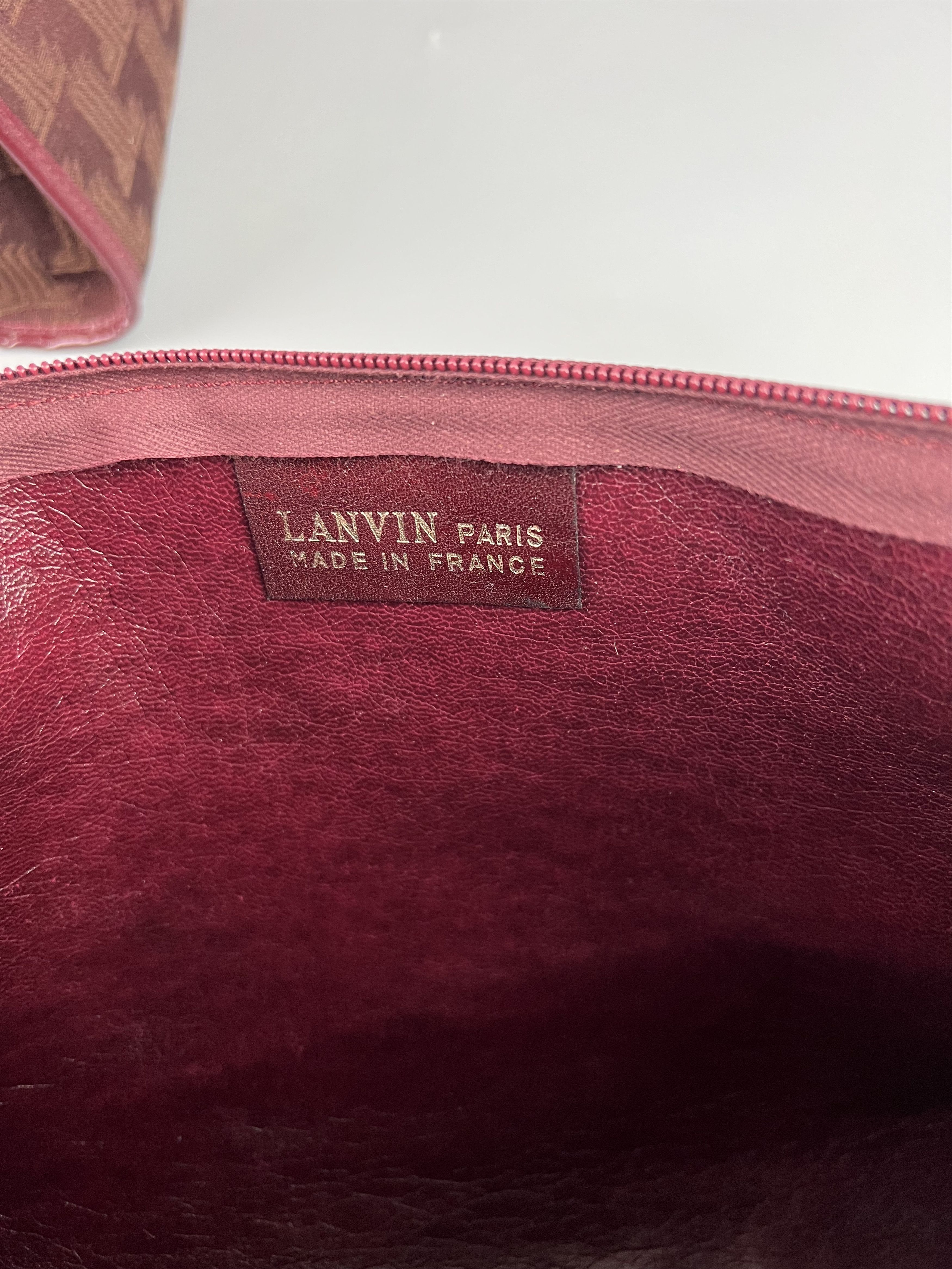 Lanvin Lanvin Set Monogram Logo Canvas Leather Clutch Cosmetic Bag Size ONE SIZE - 8 Thumbnail
