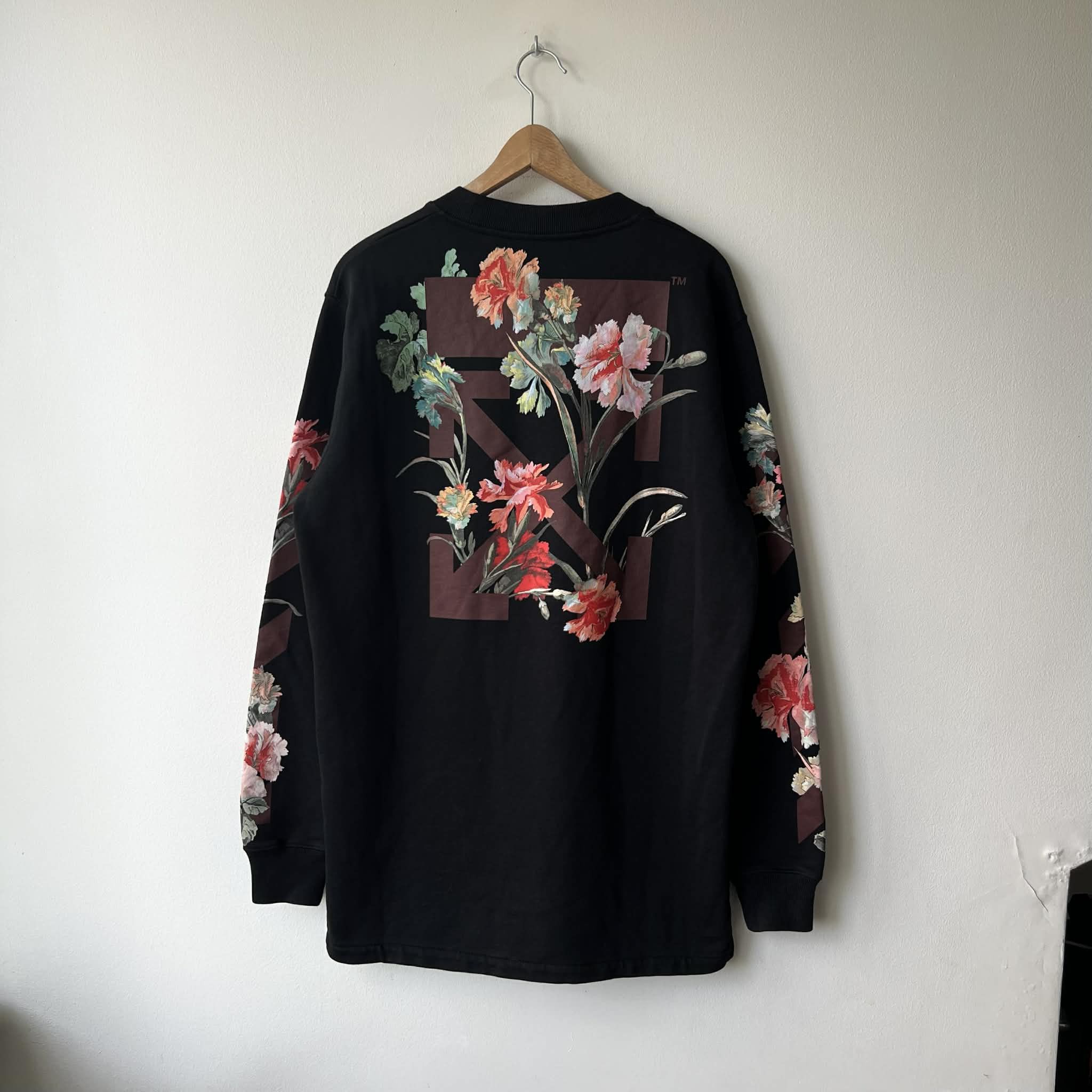 Off-White Off White Floral Crewneck Sweatshirt Mini Dress Size XS / US 0-2 / IT 36-38 - 1 Thumbnail