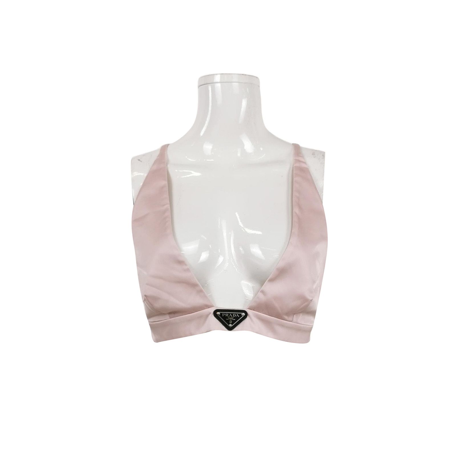 Prada Prada Pink Triangle Logo Cami Top 0089 Size L / US 10 / IT 46 - 1 Thumbnail