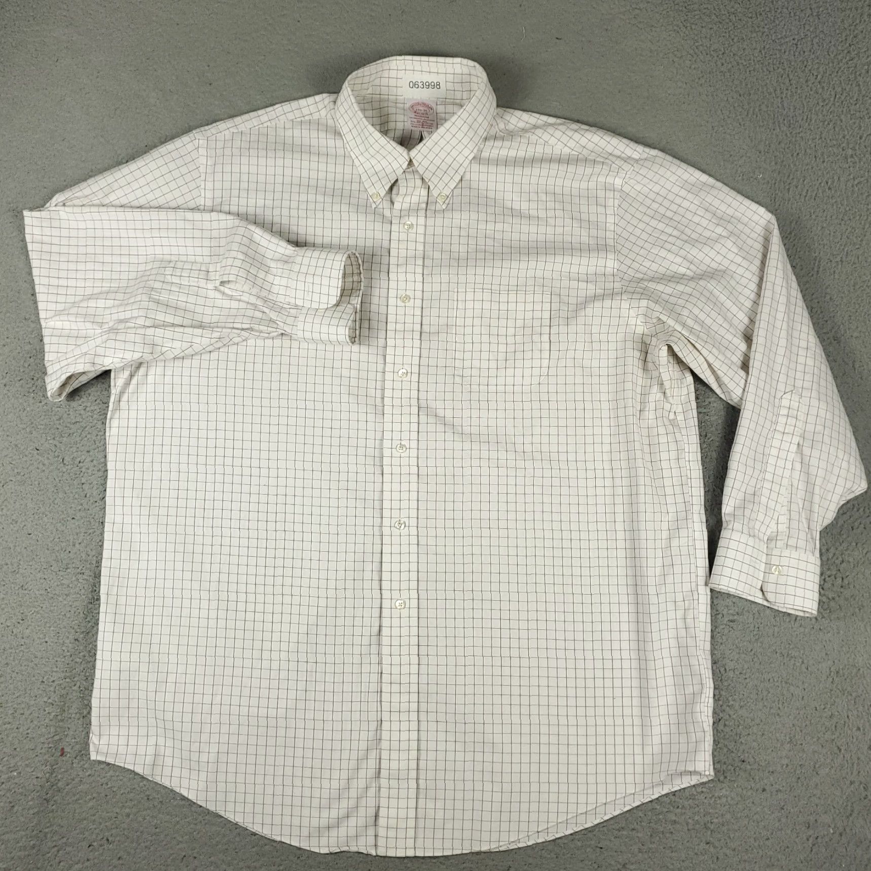 BROOKS BROTHERS Shirt Mens 17.5 White Madison Dress Button Down Long Sleeve  Regular Fit Non-Iron Classic Preppy 100% Cotton Mens - krearack.com
