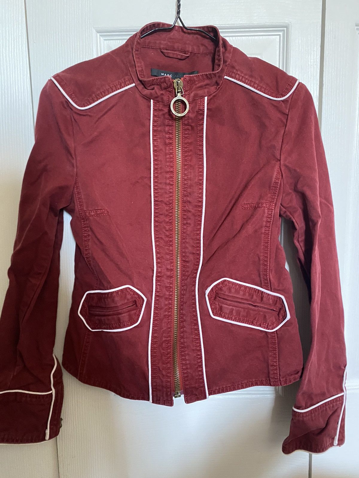 image of Marc Jacobs Marc Jacob's Vintage Denim Western Jacket Small in Red, Women's