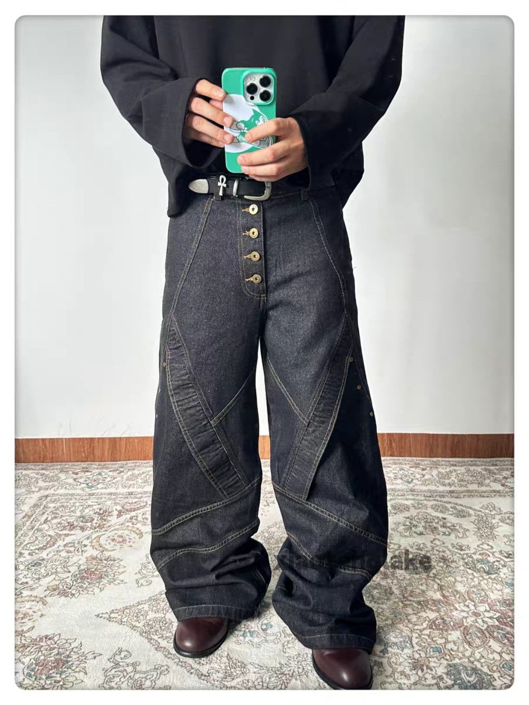 Jean ltx vintage loose baggy skate hiphop cargo flared jeans Size US 34 / EU 50 - 5 Thumbnail