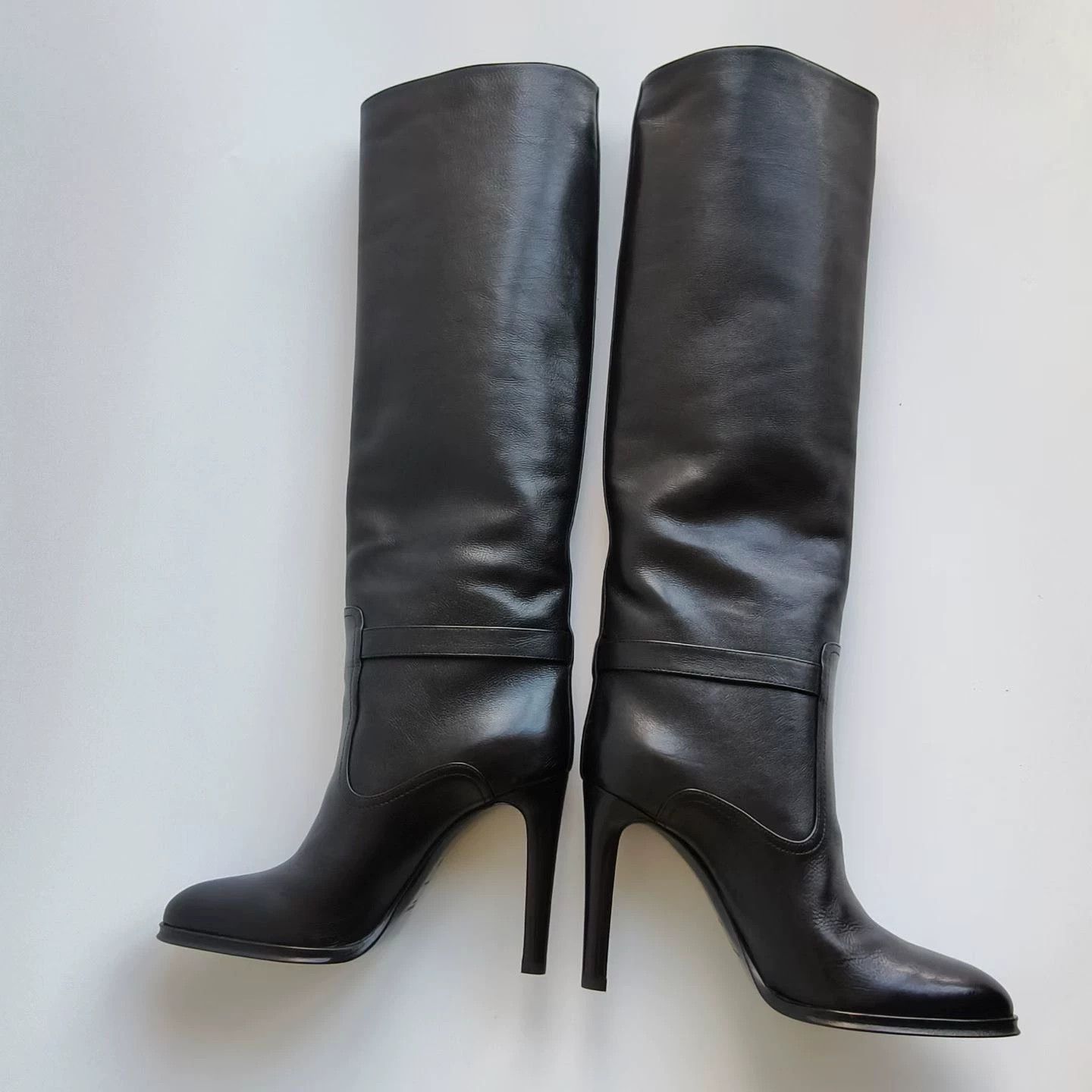 Saint Laurent Paris SAINT LAURENT Diane Leather Metal Buckle High Boots Size US 6 / IT 36 - 4 Thumbnail