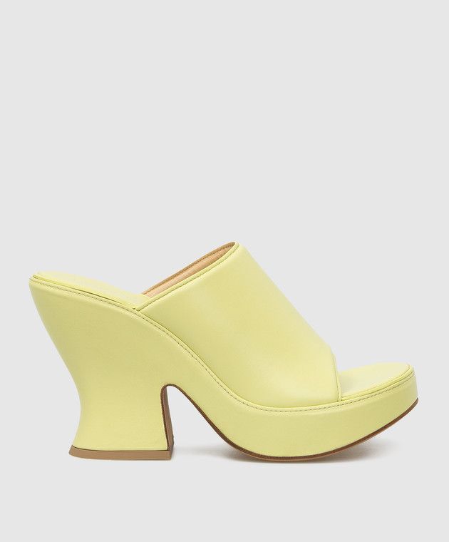 Bottega Veneta o1y0725 Mules in Lime Green Size US 10 / IT 40 - 1 Thumbnail