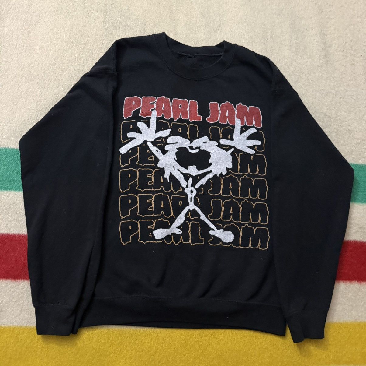 Pearl Jam Ten Club Stickman Crewneck Small Eddie Vedder