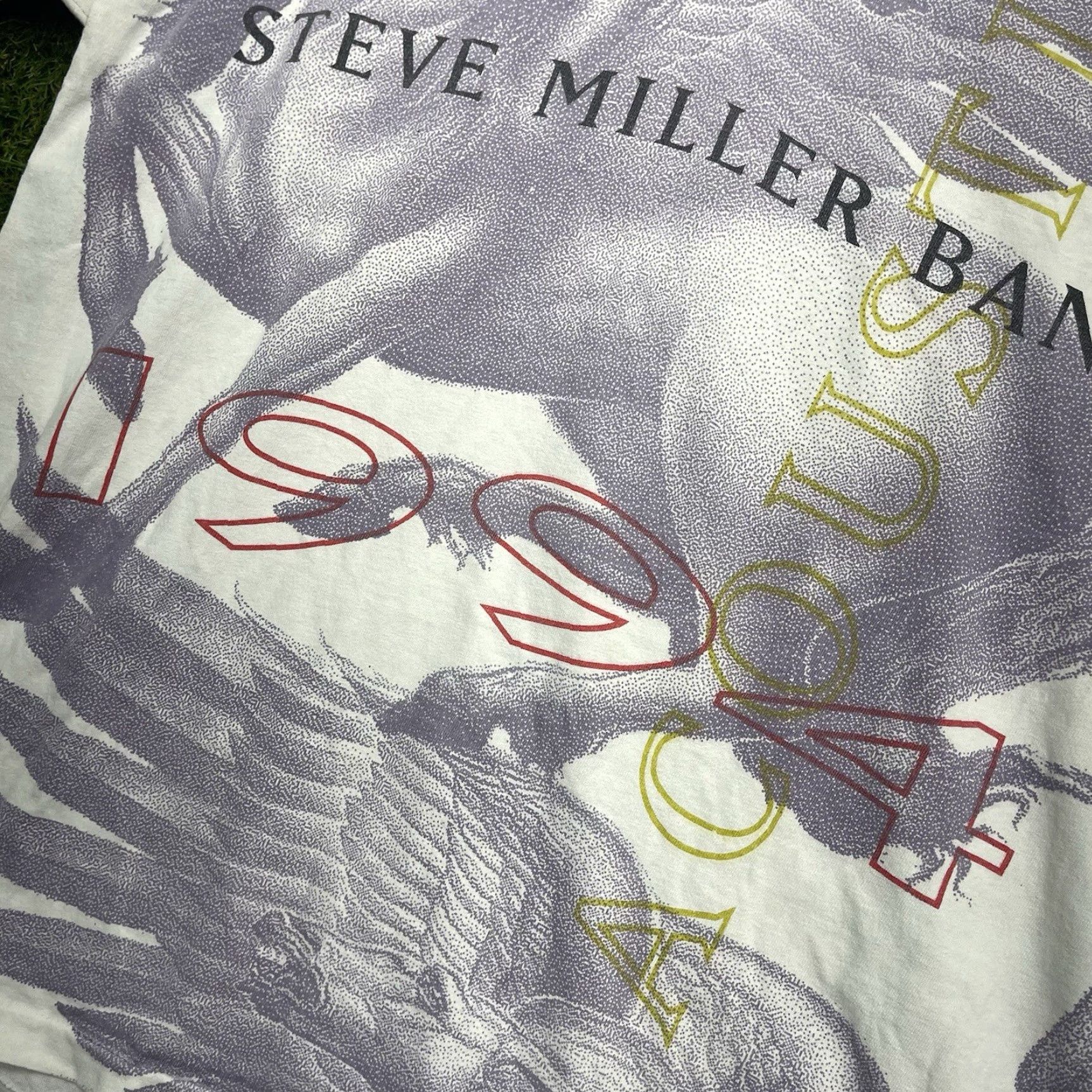 Hanes VINTAGE Steve Miller Band Shirt Hanes Beefy-T Men XL White 90s Band T-Shirt Short Sleeve Crew Neck Mens Size US XL / EU 56 / 4 - 5 Thumbnail