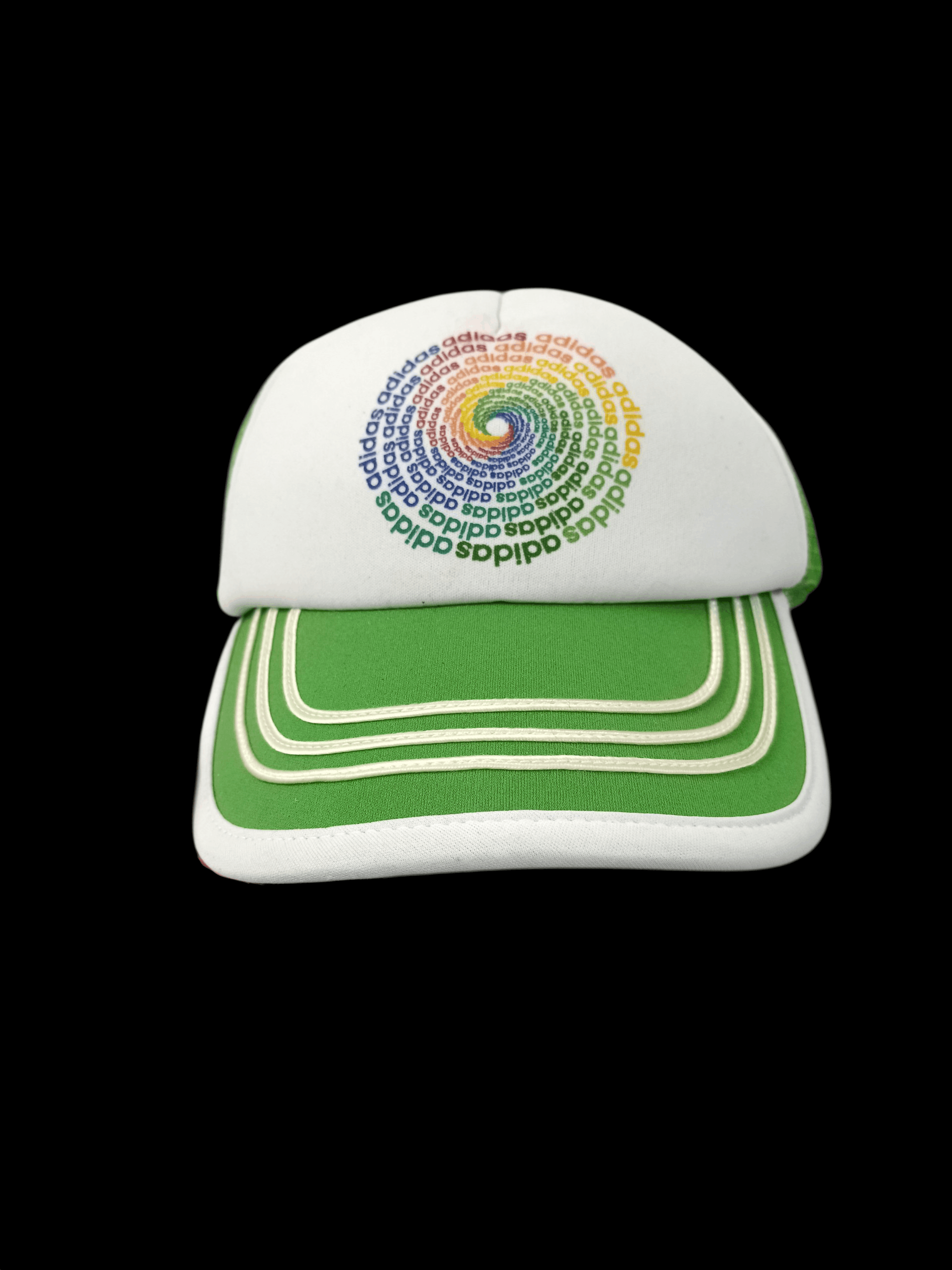 Adidas Vintage Adidas Trucker Hat Spellout Rainbow Spiral Logo Size ONE SIZE - 1 Thumbnail