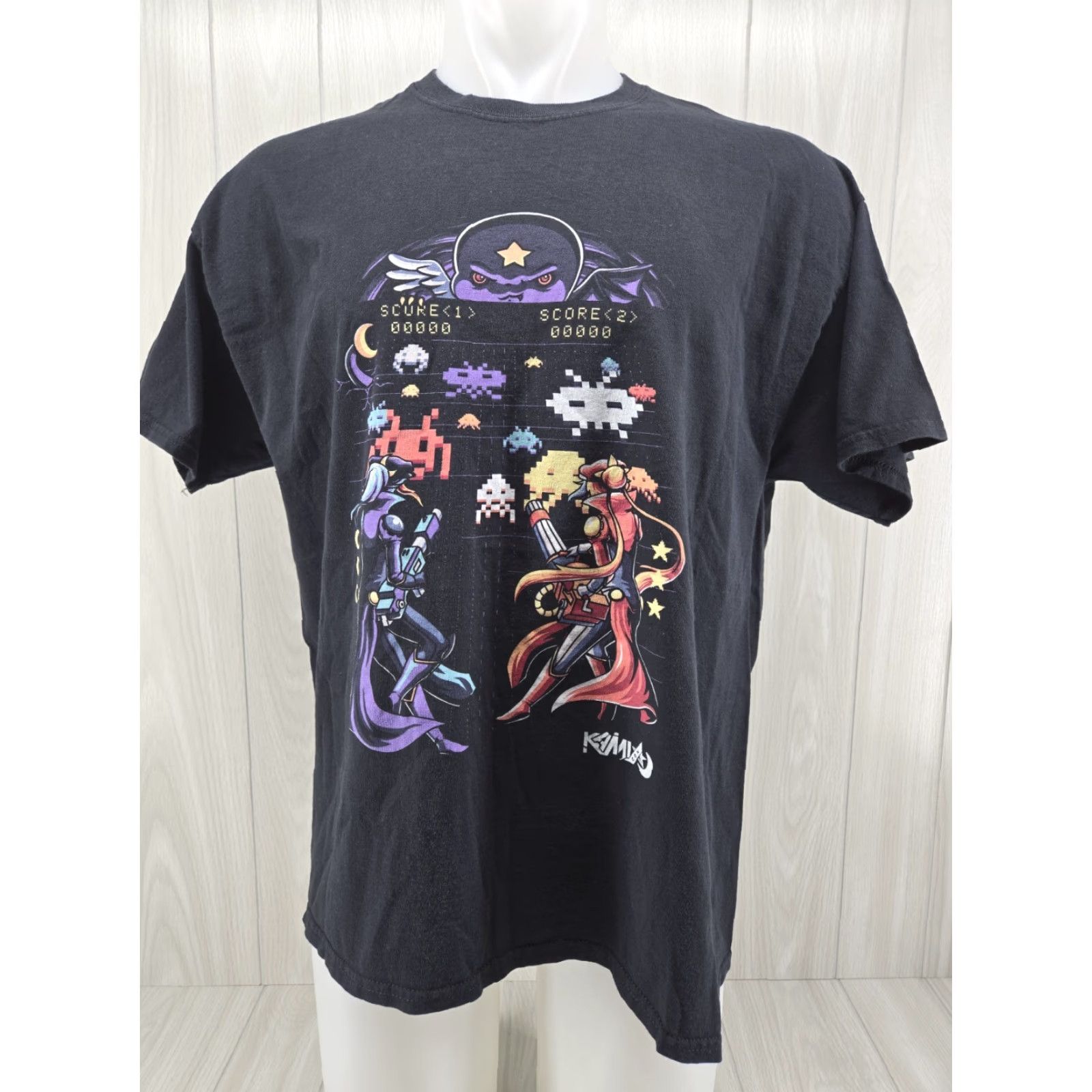 Gildan VINTAGE Kami Con Birmingham Alabama Anime Graphic T-Shirt XL Men's Black Cotton Logo Short Sleeve Crew Neck 27.5" Down Back Size US XL / EU 56 / 4 - 2 Thumbnail