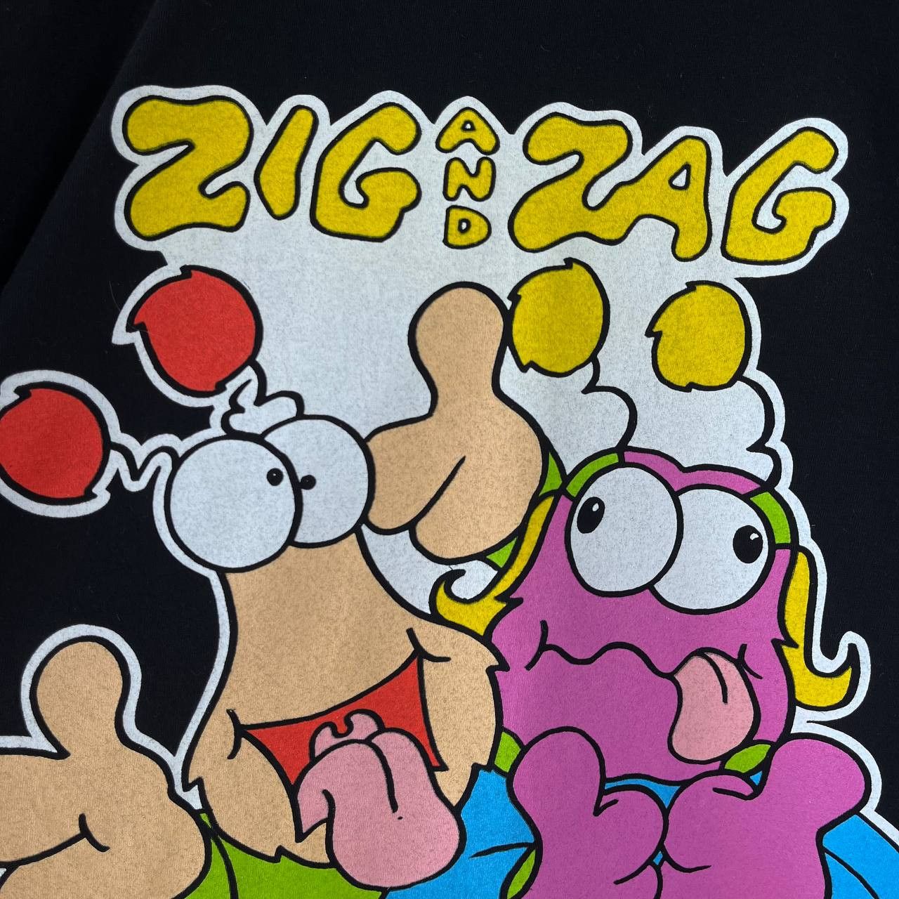 Vintage Vintage Rare 1993 Zig and Zag Cartoon Black Tshirt Supatees Size US L / EU 52-54 / 3 - 3 Thumbnail