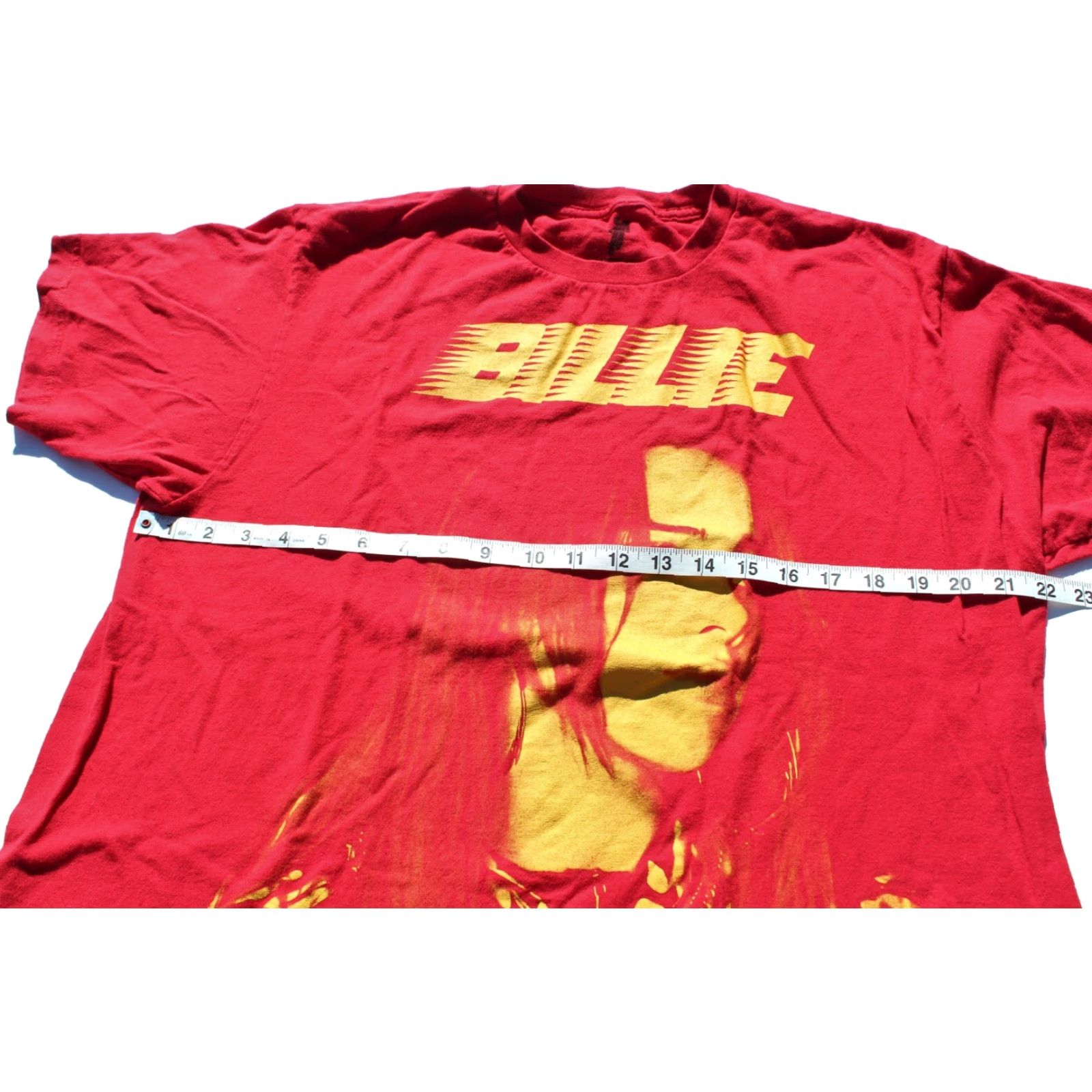 Vintage Billie Eilish T Shirt Red XL LASH Music Yellow Spellout Face Print FAST SHIPPING Unisex Adults Cotton Crew Neck Short Sleeve T-Shirt Size US XL / EU 56 / 4 - 4 Thumbnail
