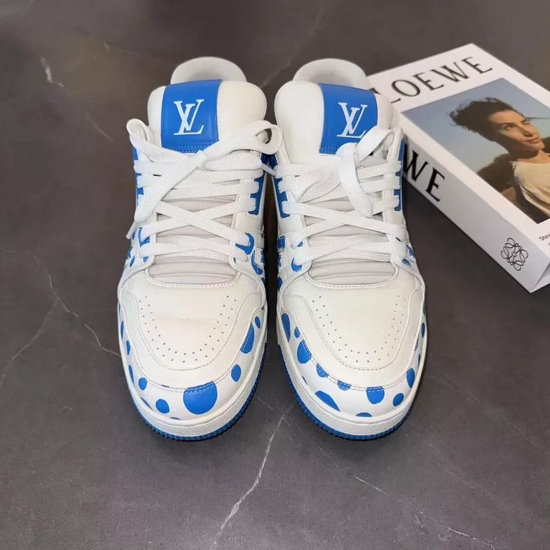 Louis Vuitton Louis Vuitton Blue Polka Dot Trainers Size 41.5-2507 Size US 8.5 / EU 41-42 - 4 Thumbnail