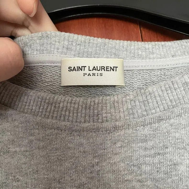 Saint Laurent Paris Saint Laurent Light Gray Zip Shoulder Sweatshirt. Size US M / EU 48-50 / 2 - 3 Thumbnail