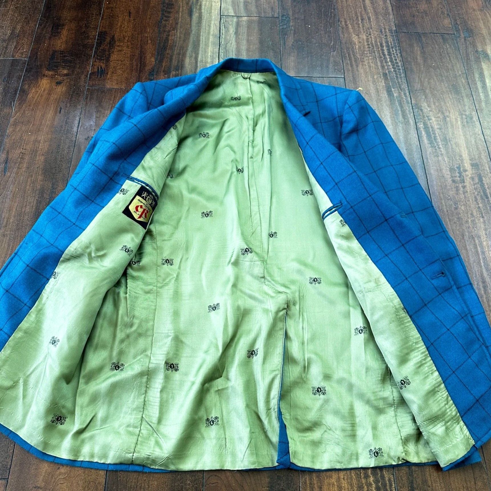 Vintage VINTAGE 1970s Blue Wool Suit Jacket Sportcoat 42 Regular Rockabilly Mens Size 42R - 2 Thumbnail