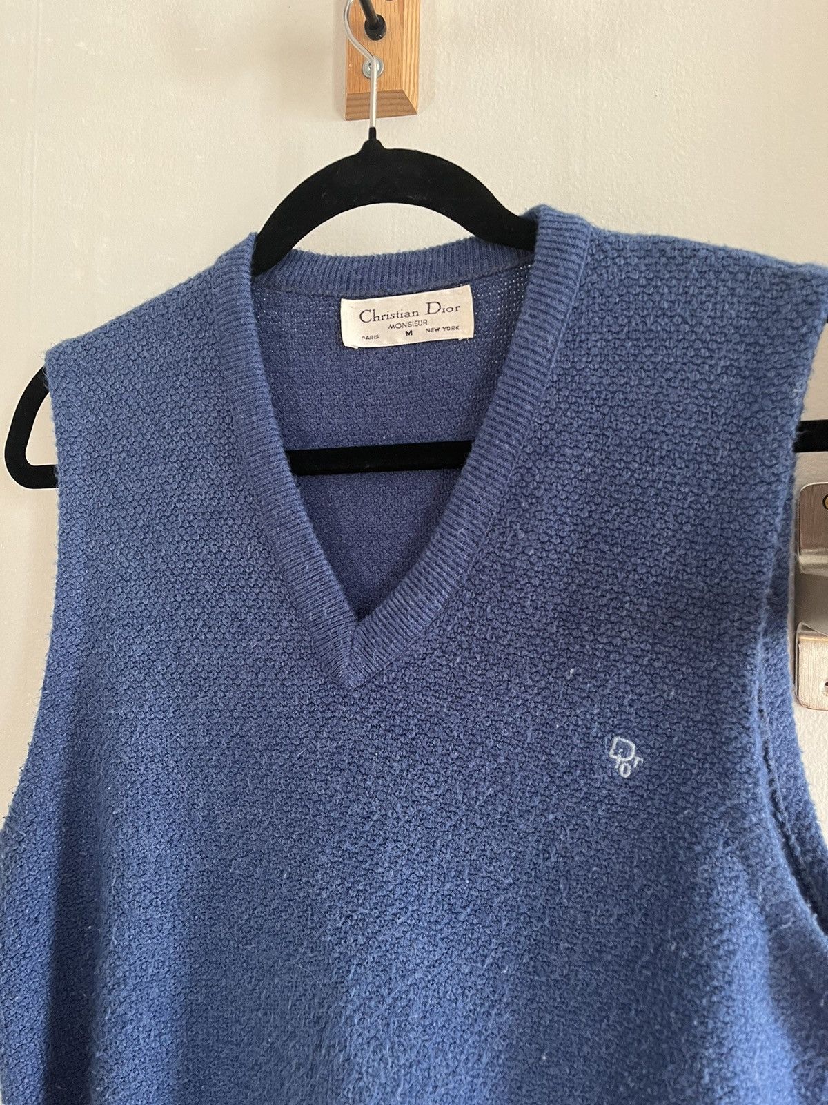 Hot Christian Dior Blue Sleeveless Sweater