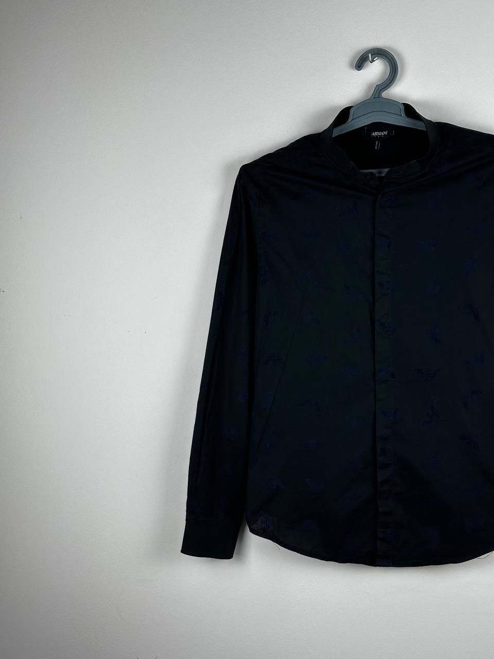 Armani × Designer Armani Monogram Logo Navy Luxury Shirt Size US M / EU 48-50 / 2 - 3 Thumbnail