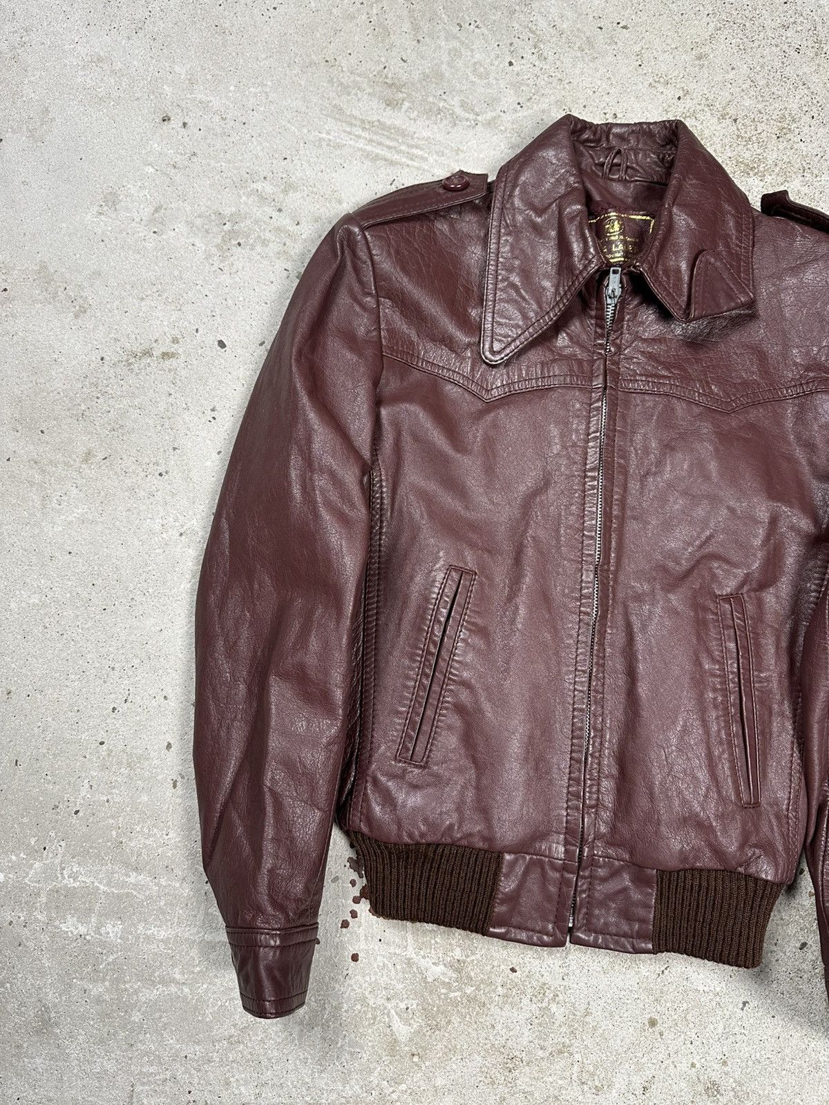 Other Vintage 90s Burgundy Genuine Leather Bomber Utility Jacket Size US XS / EU 42 / 0 - 5 Thumbnail