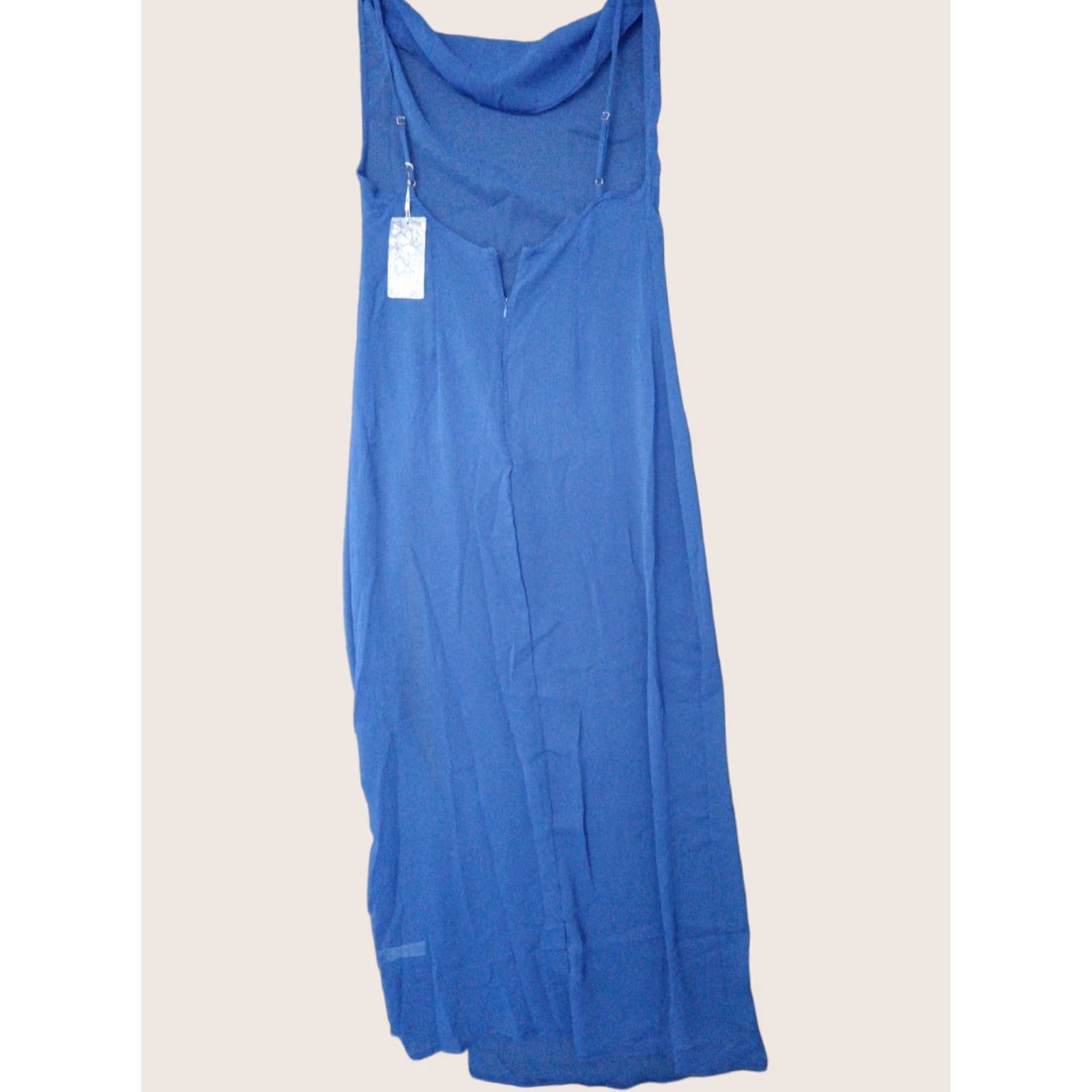 Vintage Toluca Swim Cover Up Maxi Cowl Neck Sheer Dress Blue L Womens Beach Sleeveless 60s? Size L / US 10 / IT 46 - 1 Thumbnail