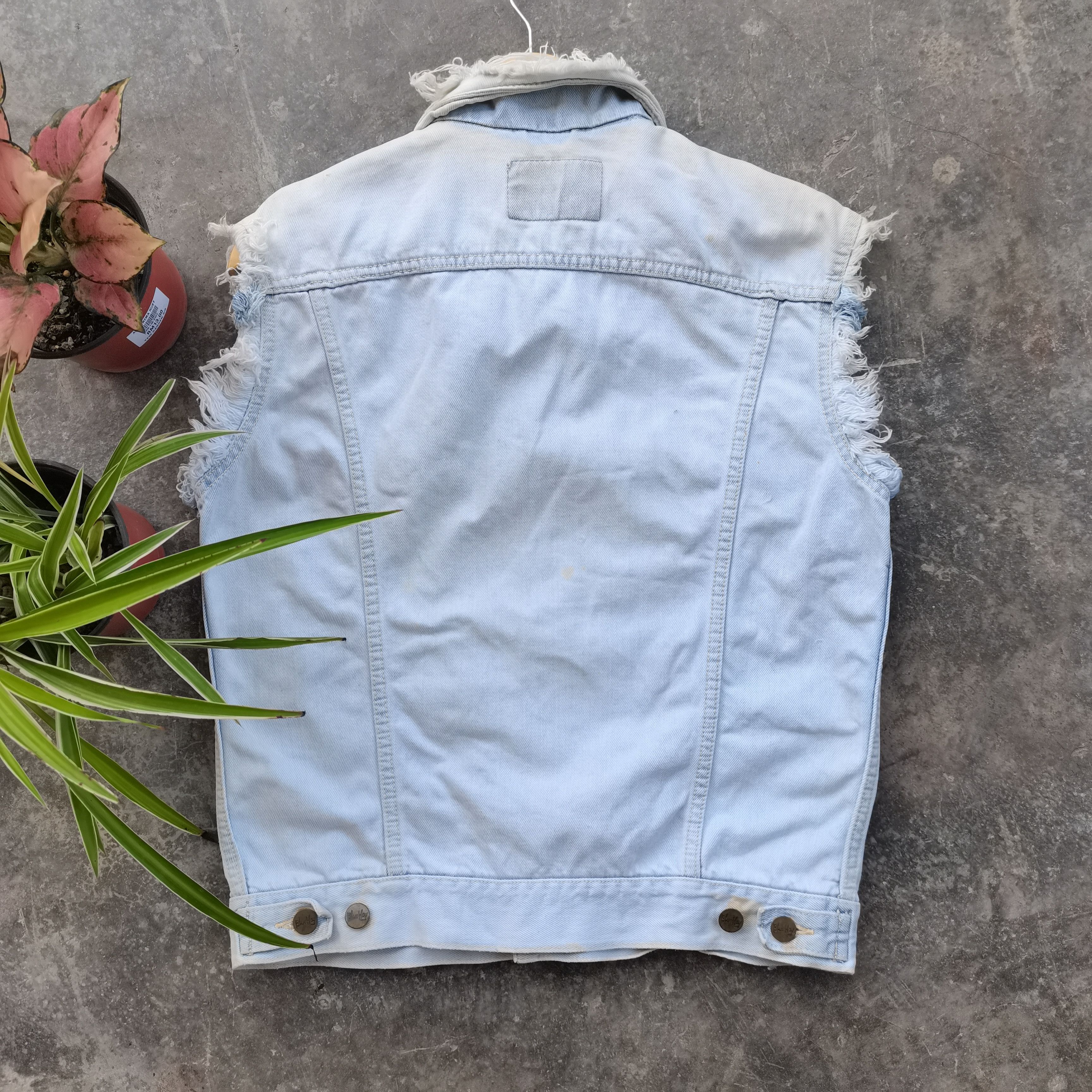 Japanese Brand Vintage BLUE WAY Tank Top Sleeveless Distress Denim Size US M / EU 48-50 / 2 - 6 Thumbnail