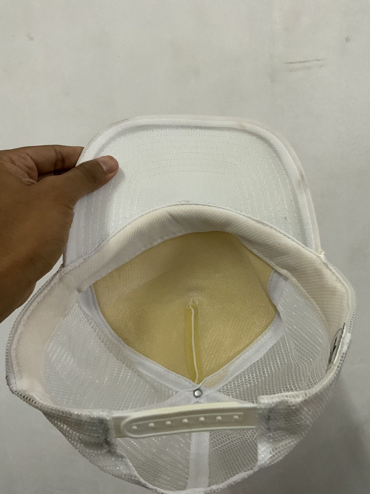 Japanese Brand Respect White Trucker Hat Size ONE SIZE - 8 Thumbnail