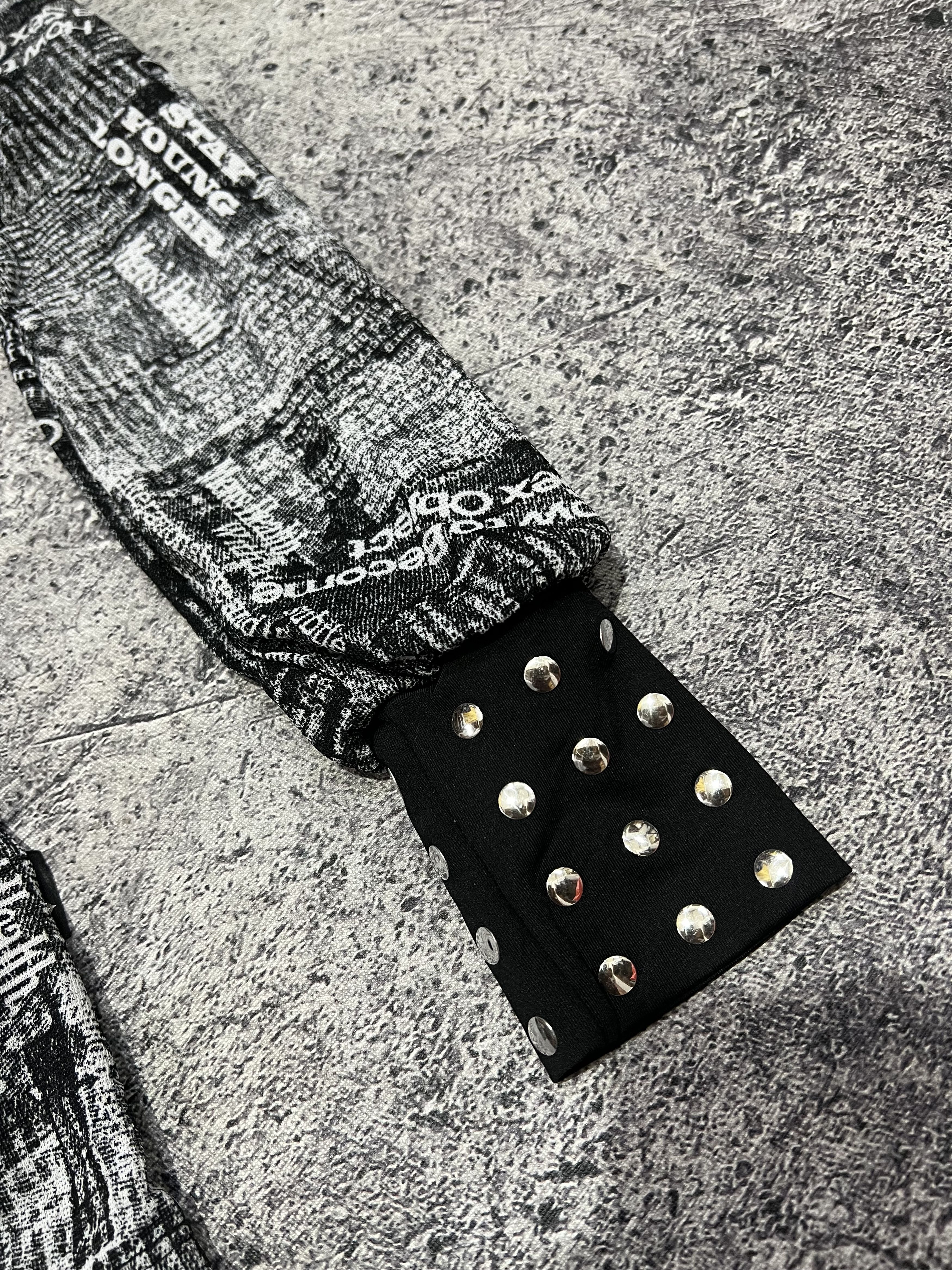 Japanese Brand 2000s Japan Ifsixwasnine Punk Poem Studded Mesh Hodded y2k Size US L / EU 52-54 / 3 - 4 Thumbnail