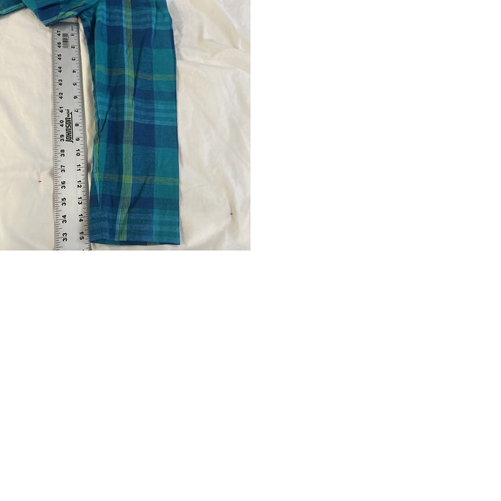 Vintage Studio Ease Shirt Womens 14W Blue Green Plaid Button Down Linen Cotton Blouse Size XL / US 12-14 / IT 48-50 - 9 Thumbnail