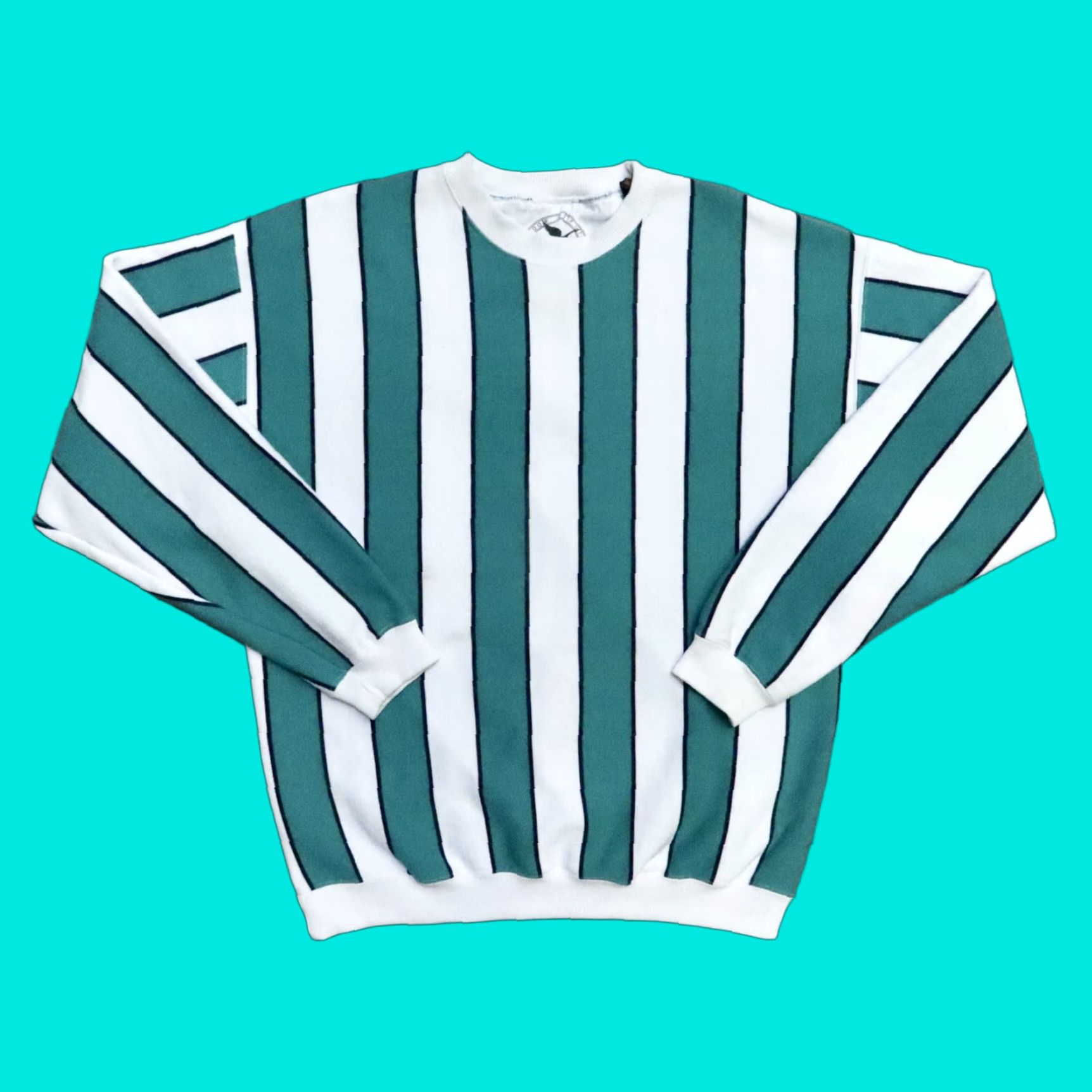 Eddie Bauer VINTAGE Eddie Bauer Sweatshirt Mens Crew Neck Stripe Heather L 90s Size US L / EU 52-54 / 3 - 1 Thumbnail