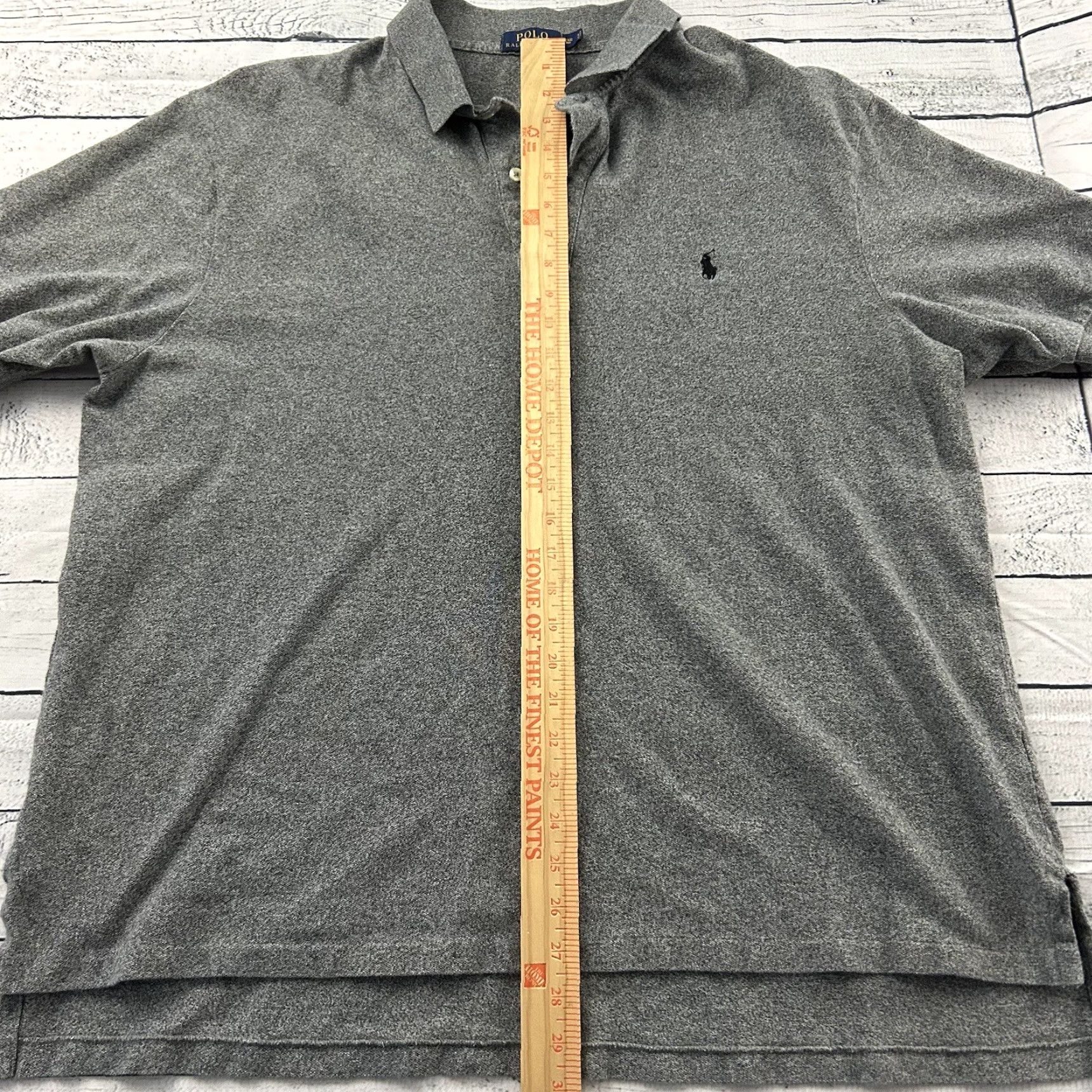 Polo Ralph Lauren Polo Ralph Lauren Short Sleeve Polo Shirt Mens 2X Big Gray Button-Up Cotton Solid 2X Big & Tall Size US XXL / EU 58 / 5 - 5 Thumbnail
