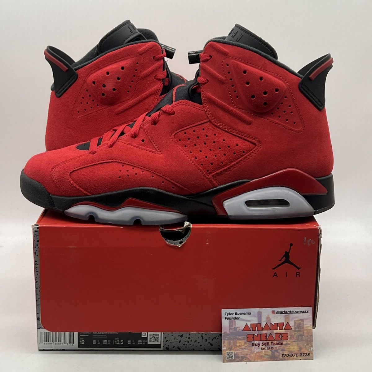 image of Air Jordan 6 Toro Bravo Shoes in Red, Men's (Size 12)