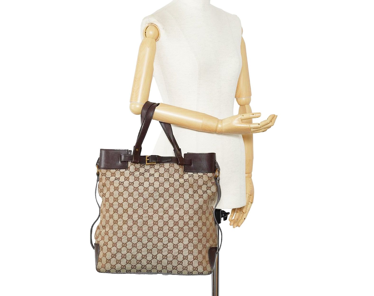 Gucci Gucci GG Monogram Canvas Buckle Tote Bag Size ONE SIZE - 15 Thumbnail