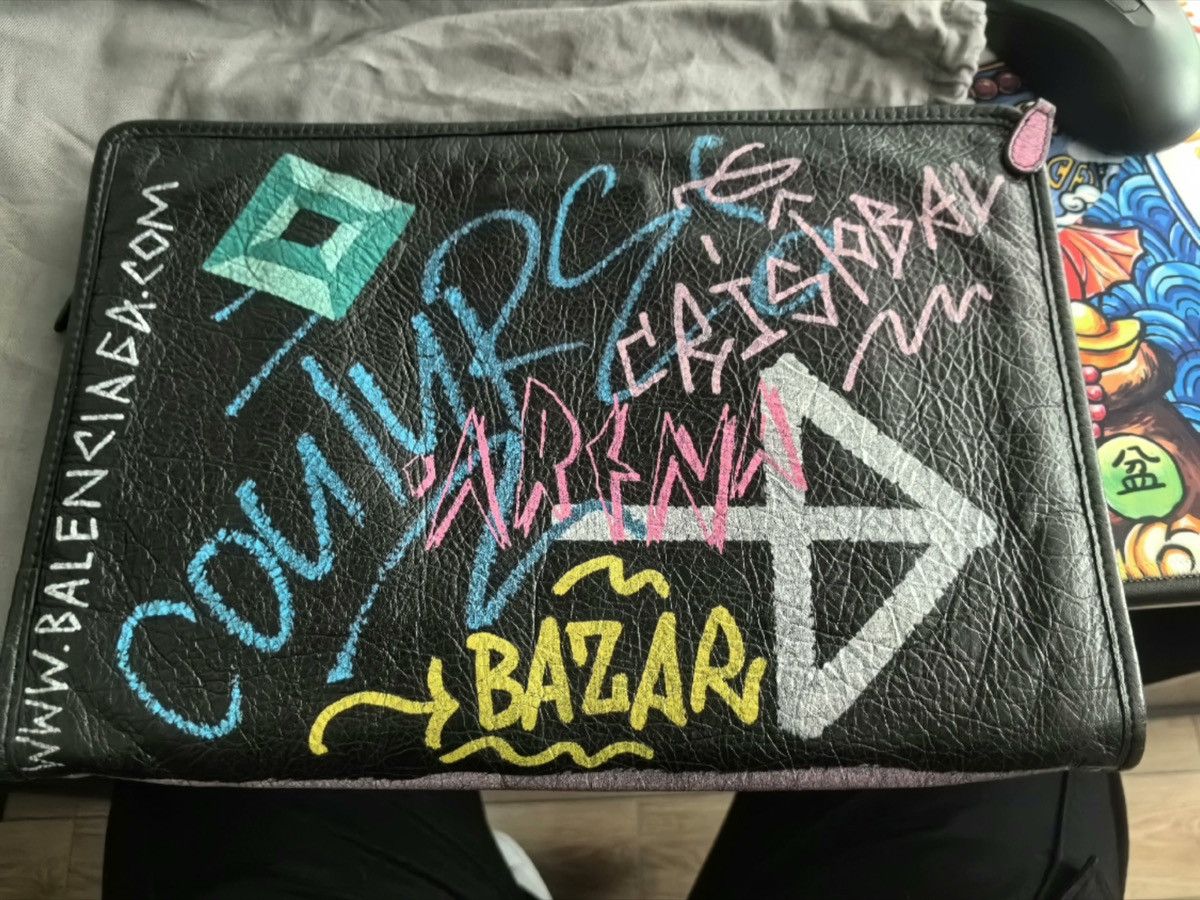 Balenciaga Balenciaga graffiti clutch bag Grailed