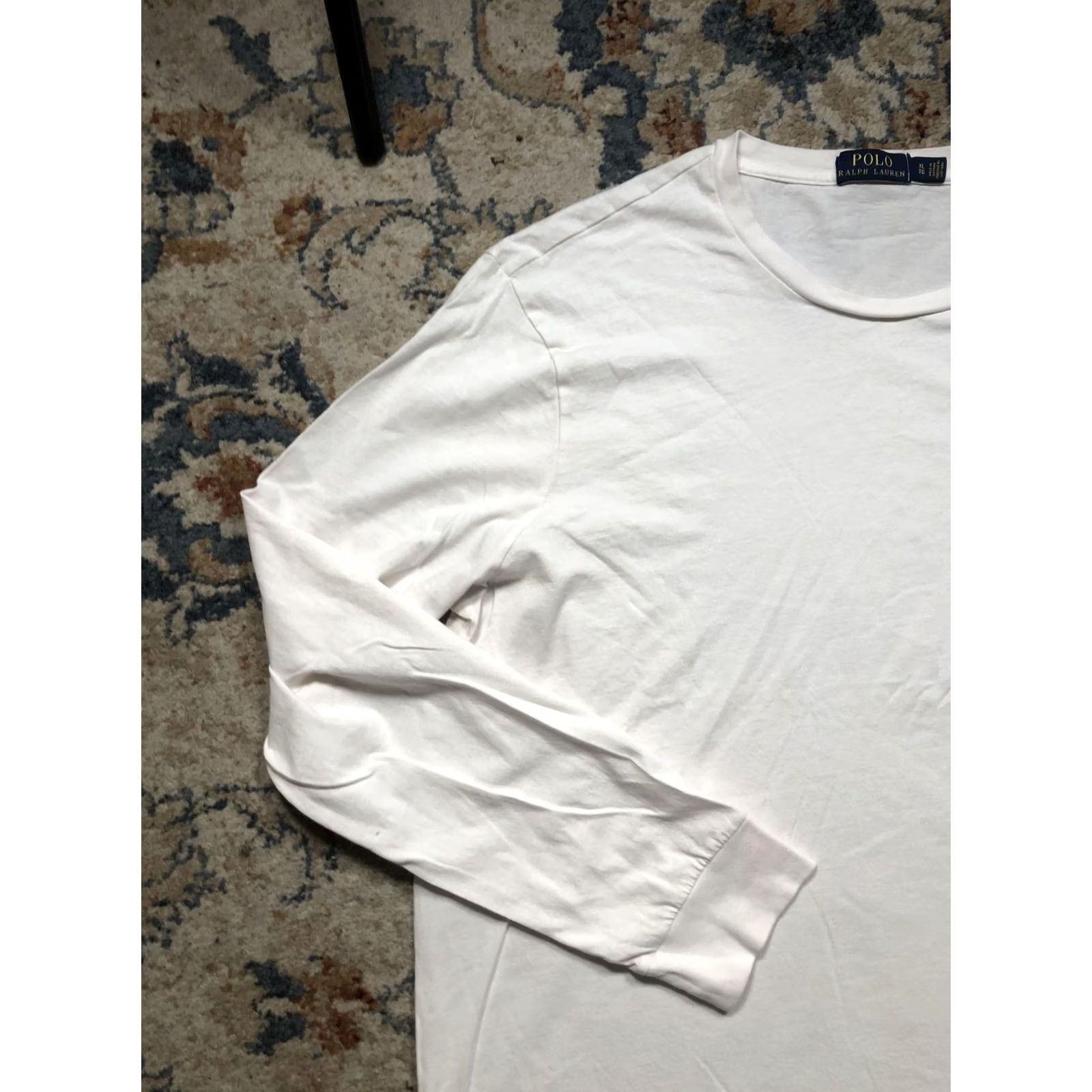 Polo Ralph Lauren Polo Ralph Lauren Shirt Mens XL White Long Sleeve Pocket Tee Pony Logo Crewneck Size US XL / EU 56 / 4 - 3 Thumbnail