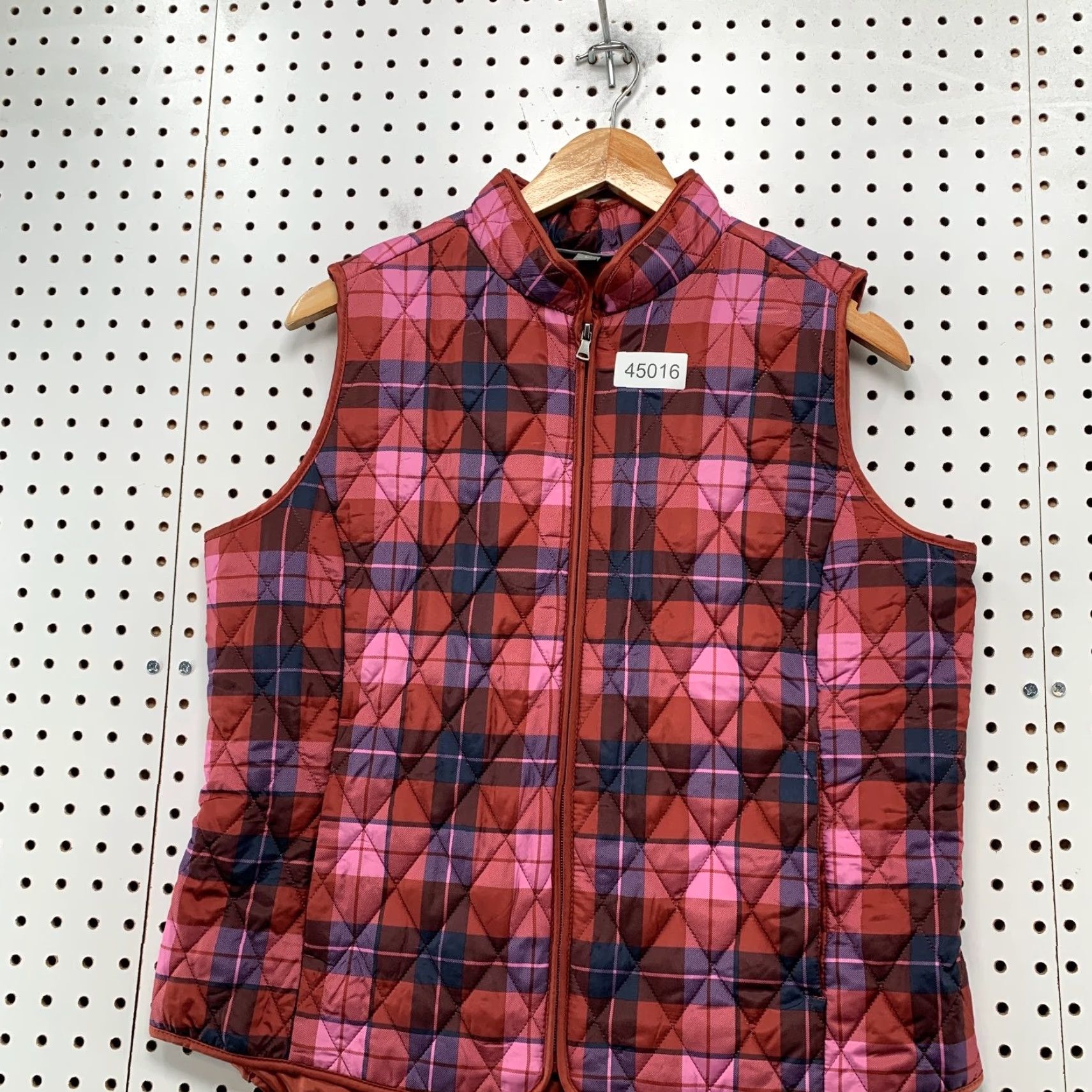 Vintage Style&co Quilted Vest Women PL Red Plaid Womens Size L / US 10 / IT 46 - 2 Thumbnail