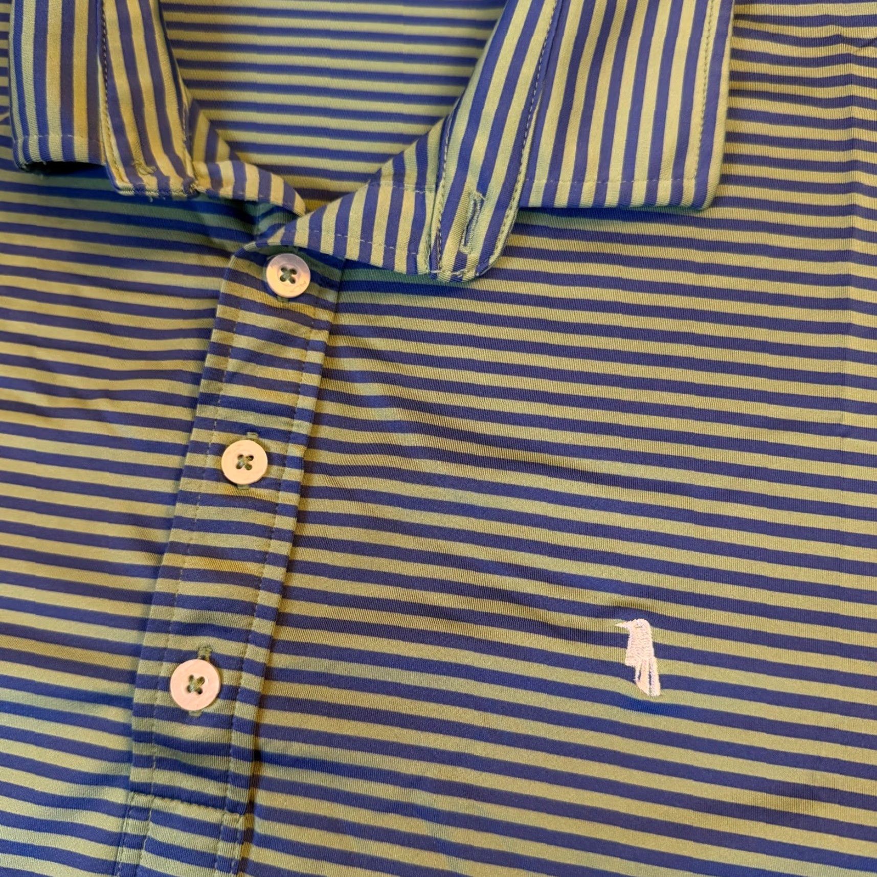 RLX Ralph Lauren RLX Ralph Lauren Striped Polo Shirt Mens XL Green Blue Performance Golf Size US XL / EU 56 / 4 - 4 Thumbnail
