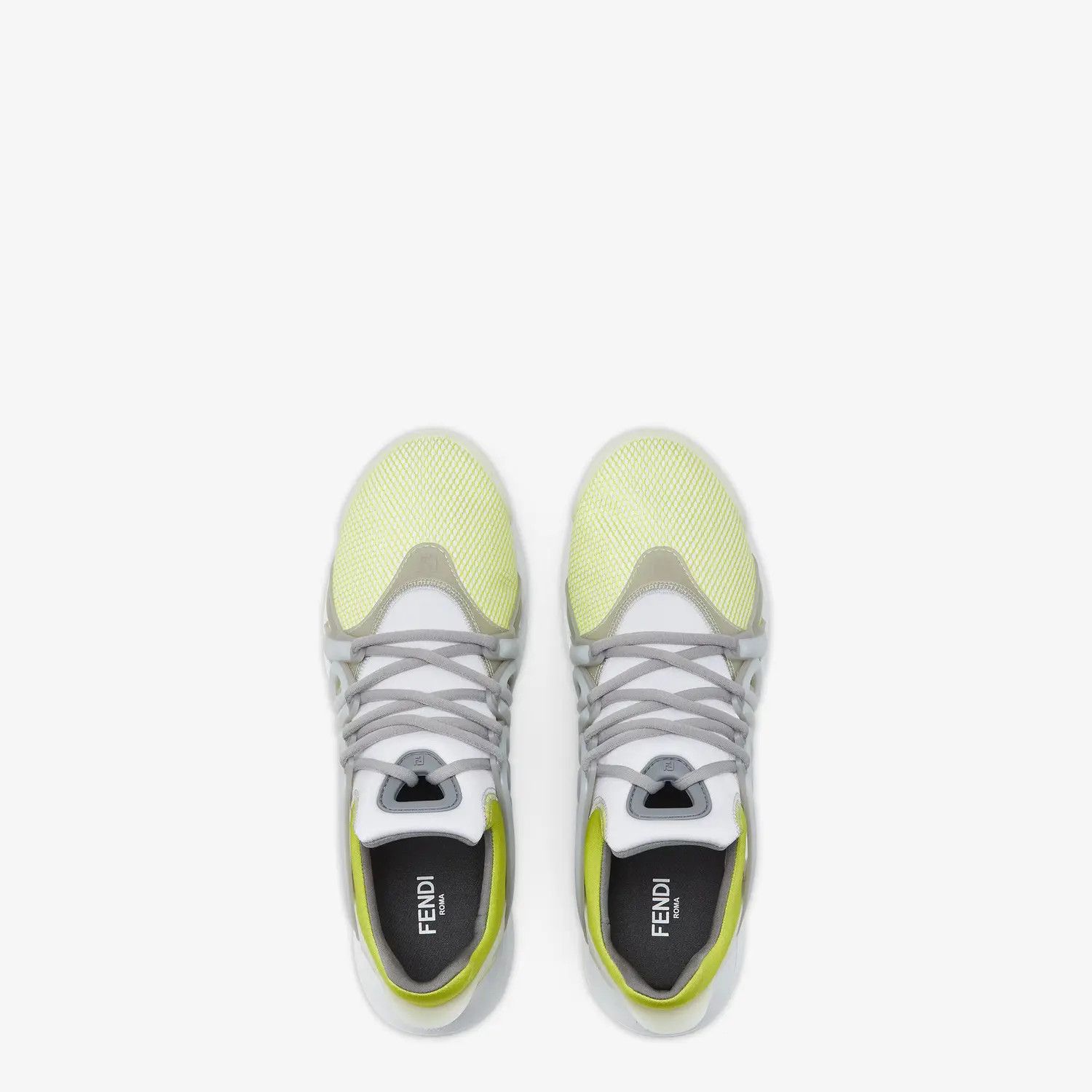 Fendi o1w1db10725 7E1667 Fendi Tag Low-Top Sneakers in Yellow/Grey Size US 7 / EU 40 - 4 Thumbnail