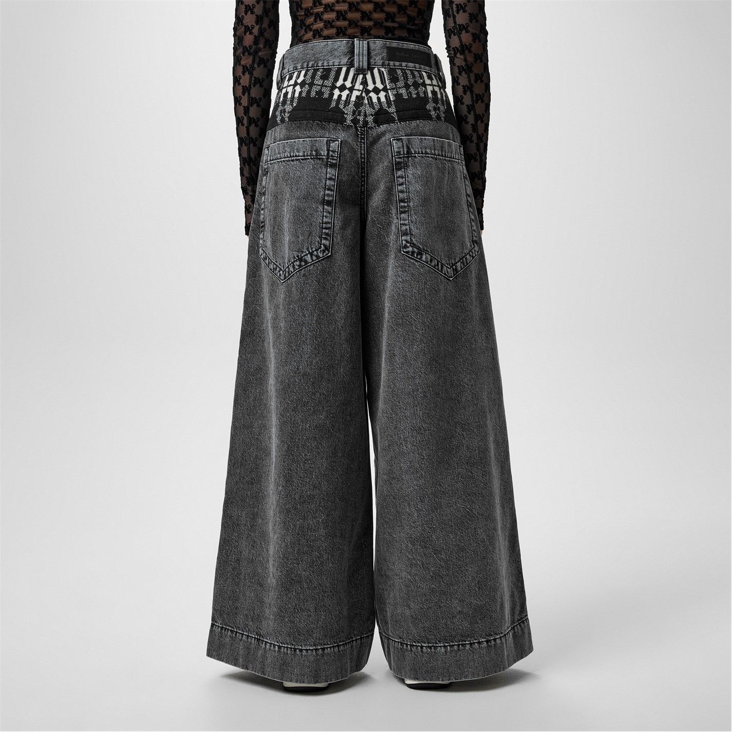 Palm Angels o1g2r1mq0425 Monogram Denim Jeans in Dark Grey Size 27" / US 4 / IT 40 - 5 Thumbnail