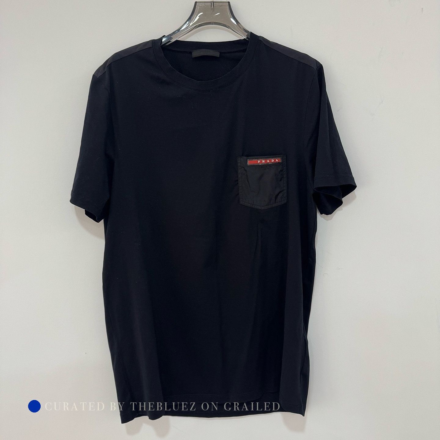 Prada Minimalist Black Logo Pocket Tee Size US L / EU 52-54 / 3 - 1 Thumbnail