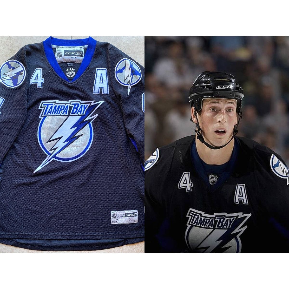 NHL × Reebok LeCAVALIER 4 Tampa Bay Lightning 2000s RBK jersey XL NHL vtg Size US XL / EU 56 / 4 - 1 Thumbnail