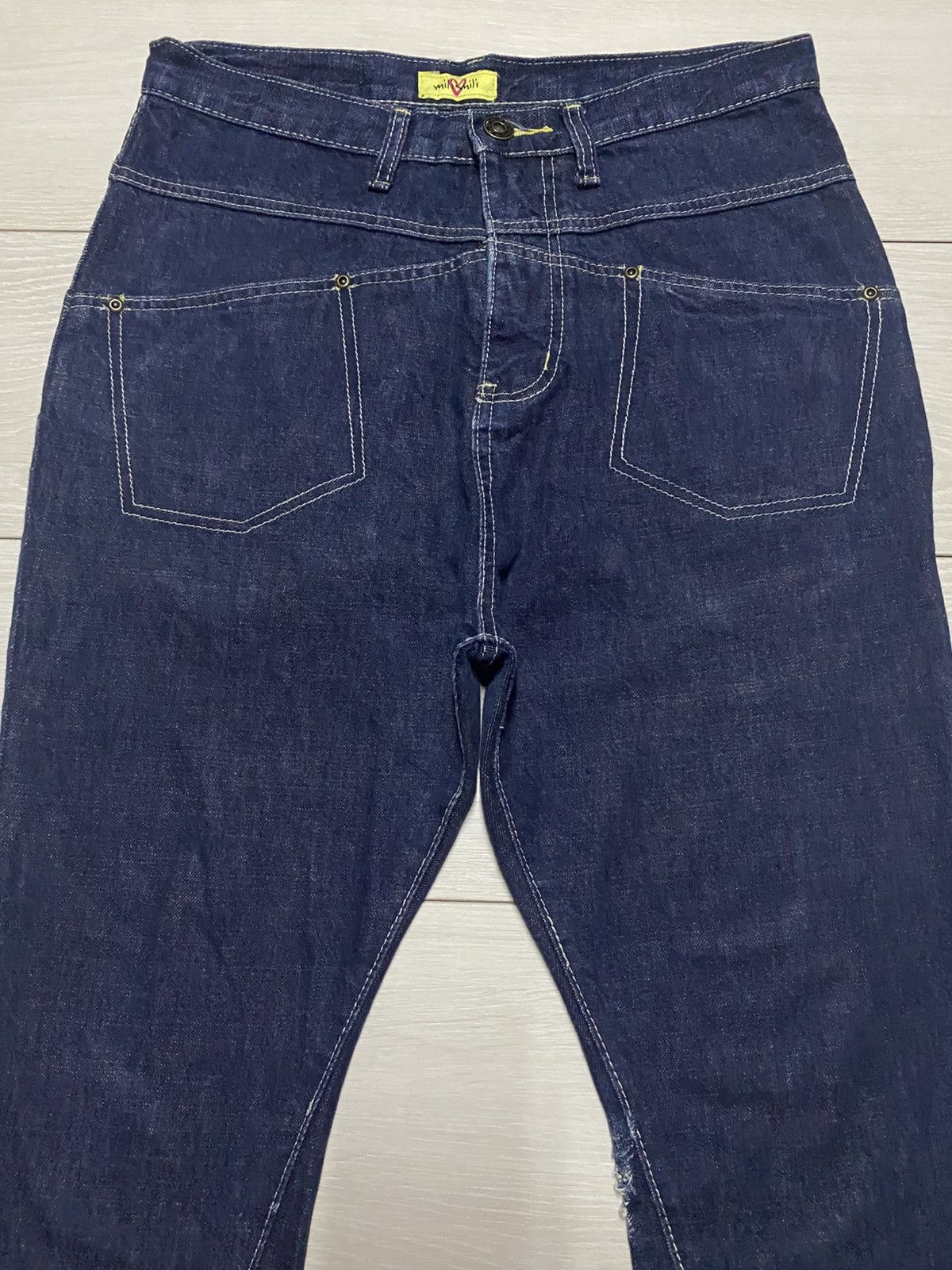 Issey Miyake Vintage Mili-mili Bush Pant Skinny Denim Size US 33 - 3 Thumbnail