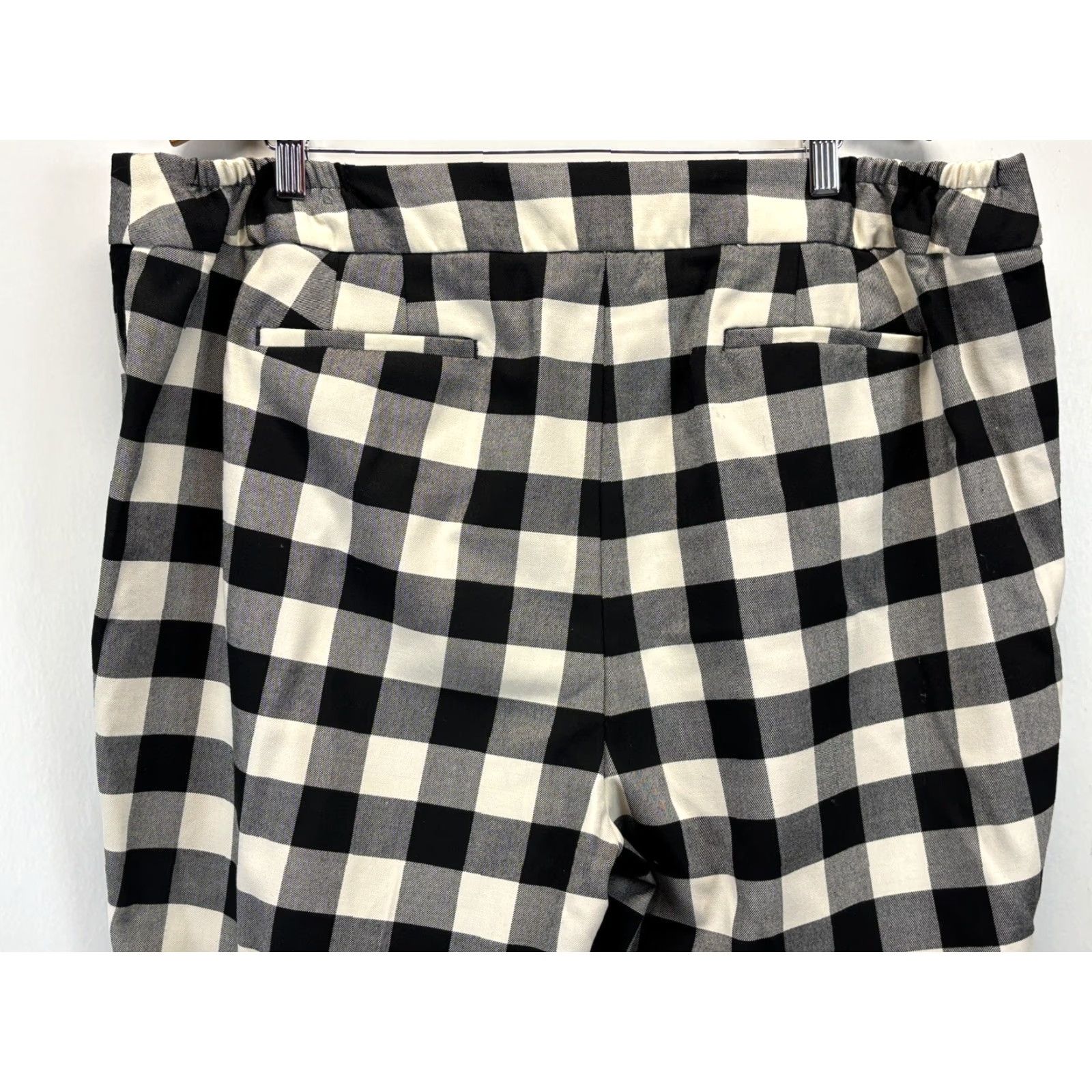 Talbots Talbots Hampshire Check Dress Pants 22W Plus Wool Velvet Side Stripe Black Ivory Womens Size 40" / US 18 - 4 Thumbnail