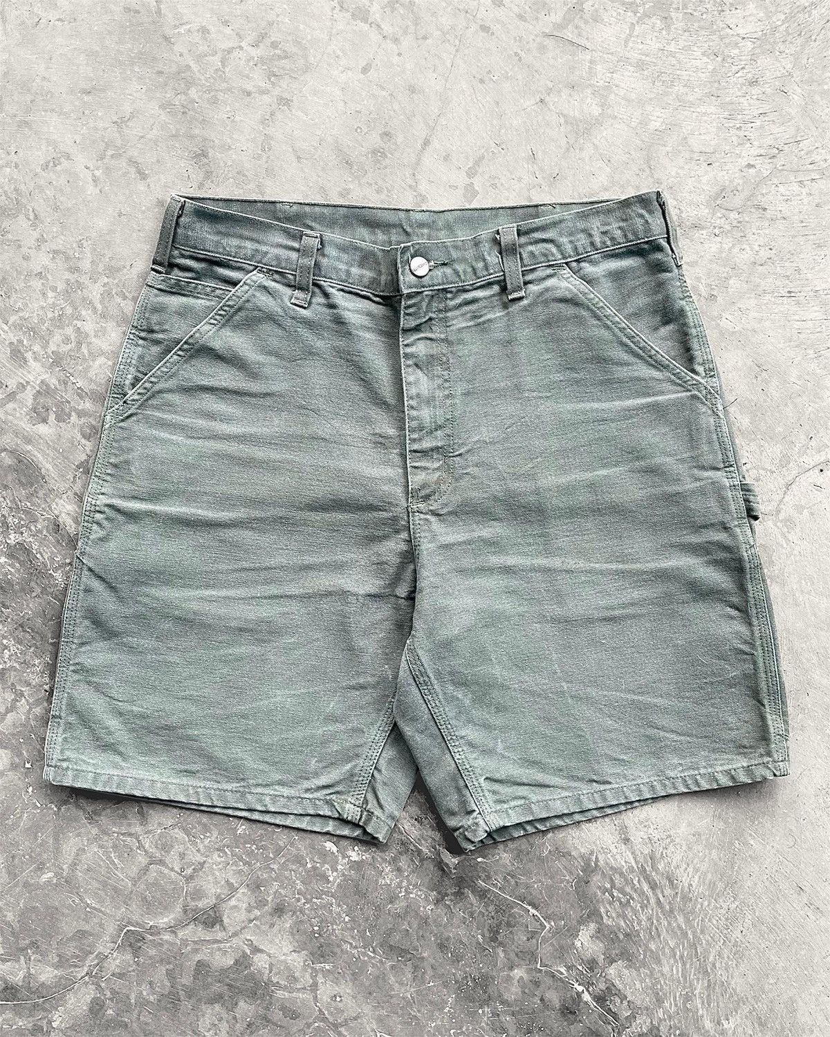 Carhartt VINTAGE MOSGREEN CARHARTT SHORT CARPENTER PANT B25-MOS Size US 33 - 3 Thumbnail
