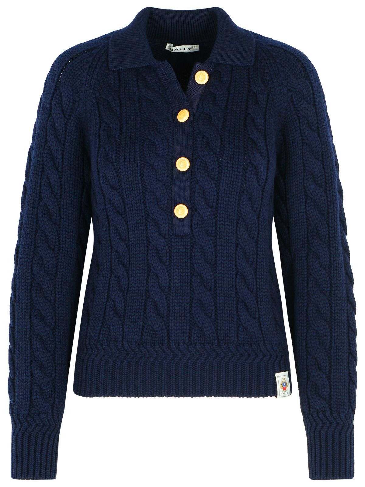 Bally BALLY Extrafine Navy Merino Wool Sweater Size S / US 4 / IT 40 - 1 Thumbnail