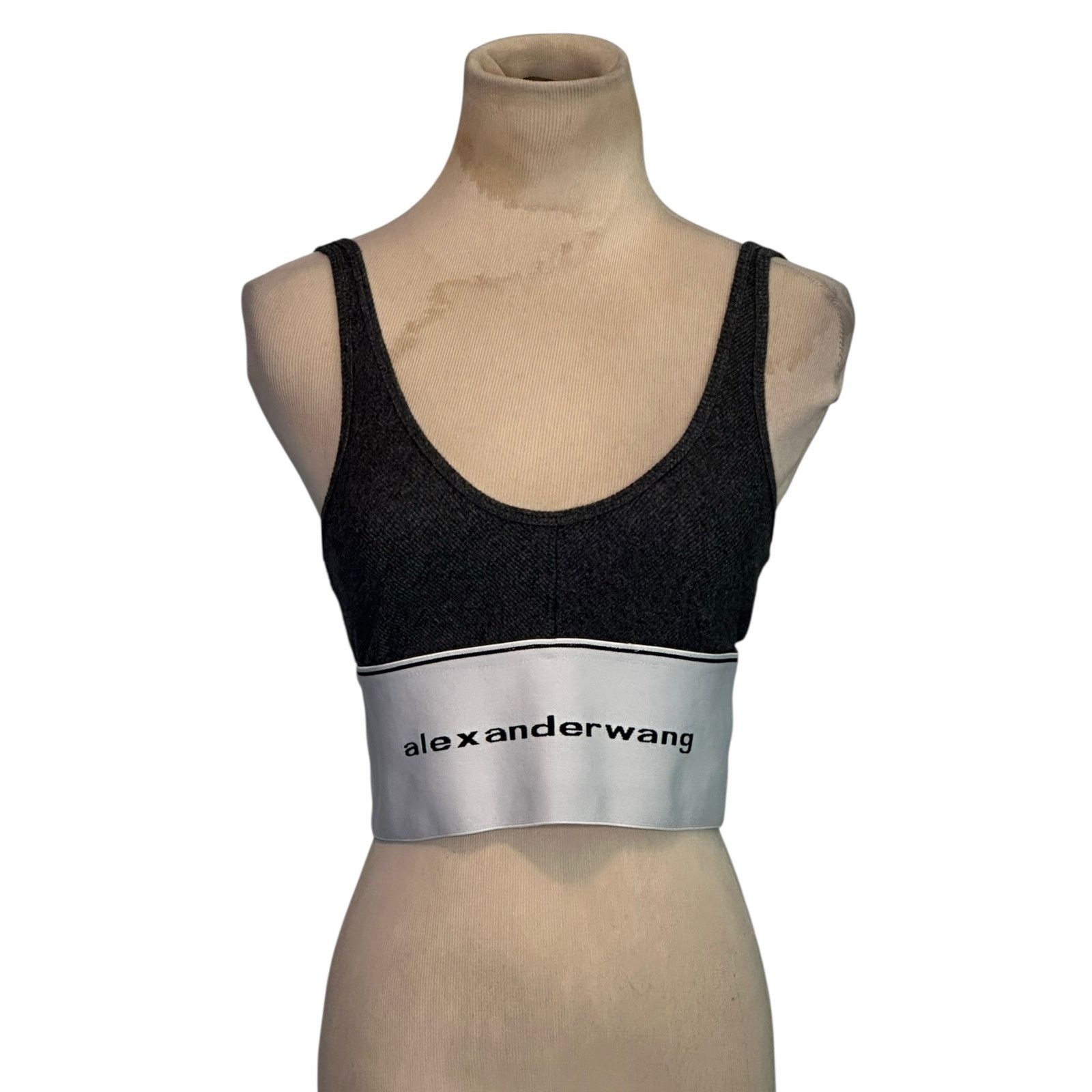 Alexander Wang Alexander Wang gray ribbed logo elastic bra size Medium Size ONE SIZE - 1 Thumbnail