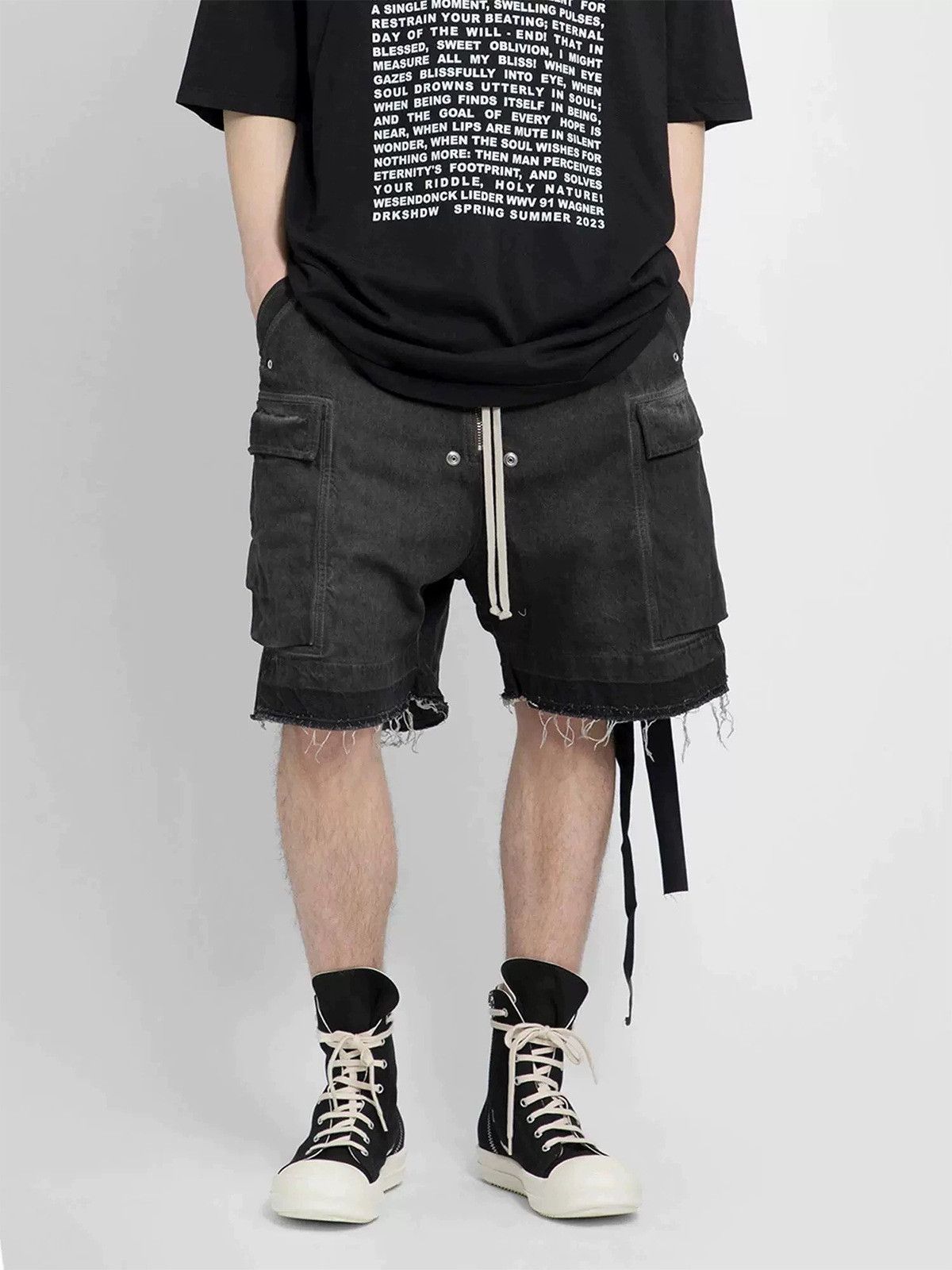 Japanese Brand × Jean Retro patchwork cat whisker denim shorts Size US 32 / EU 48 - 1 Thumbnail